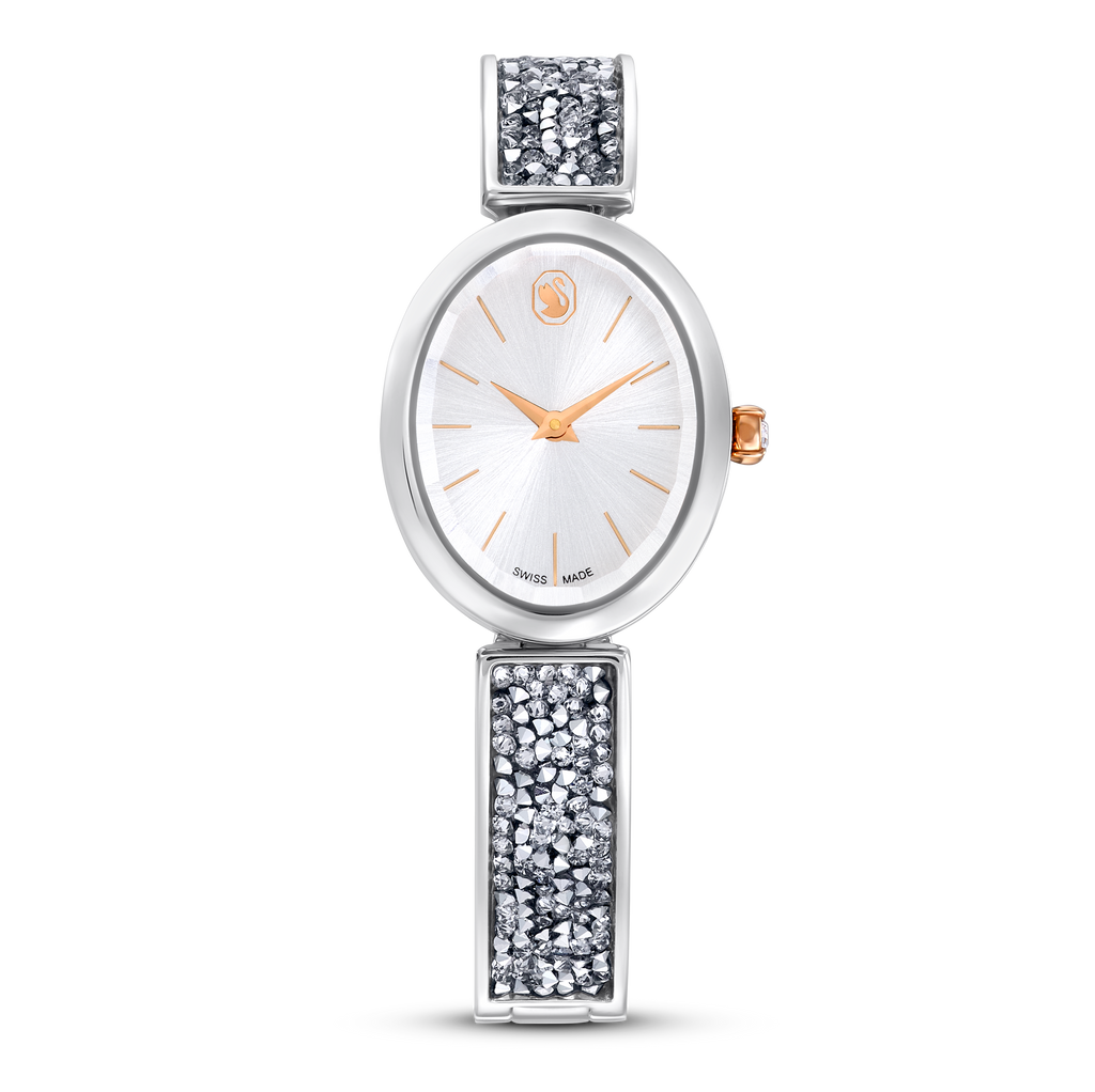 Swarovski Crystal Rock Oval watch, Swiss Made, Metal