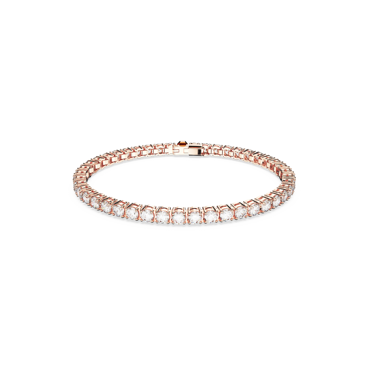 Swarovski Matrix Tennis bracelet, Round cut, White, Rose gold-tone ...