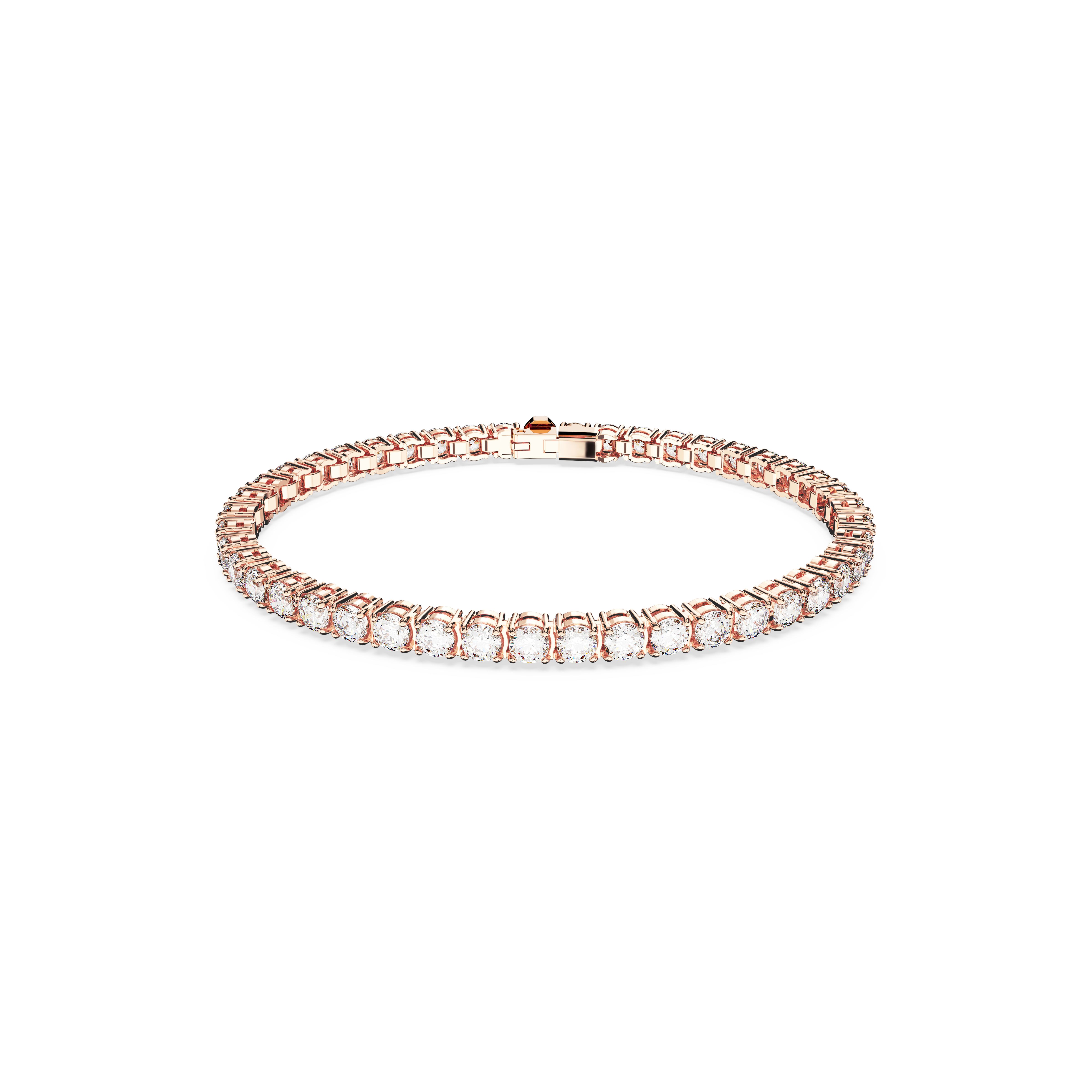 SWAROVSKI MATRIX TENNIS BRACELET, ROUND CUT, SMALL, WHITE, ROSE GOLD-TONE PLATED