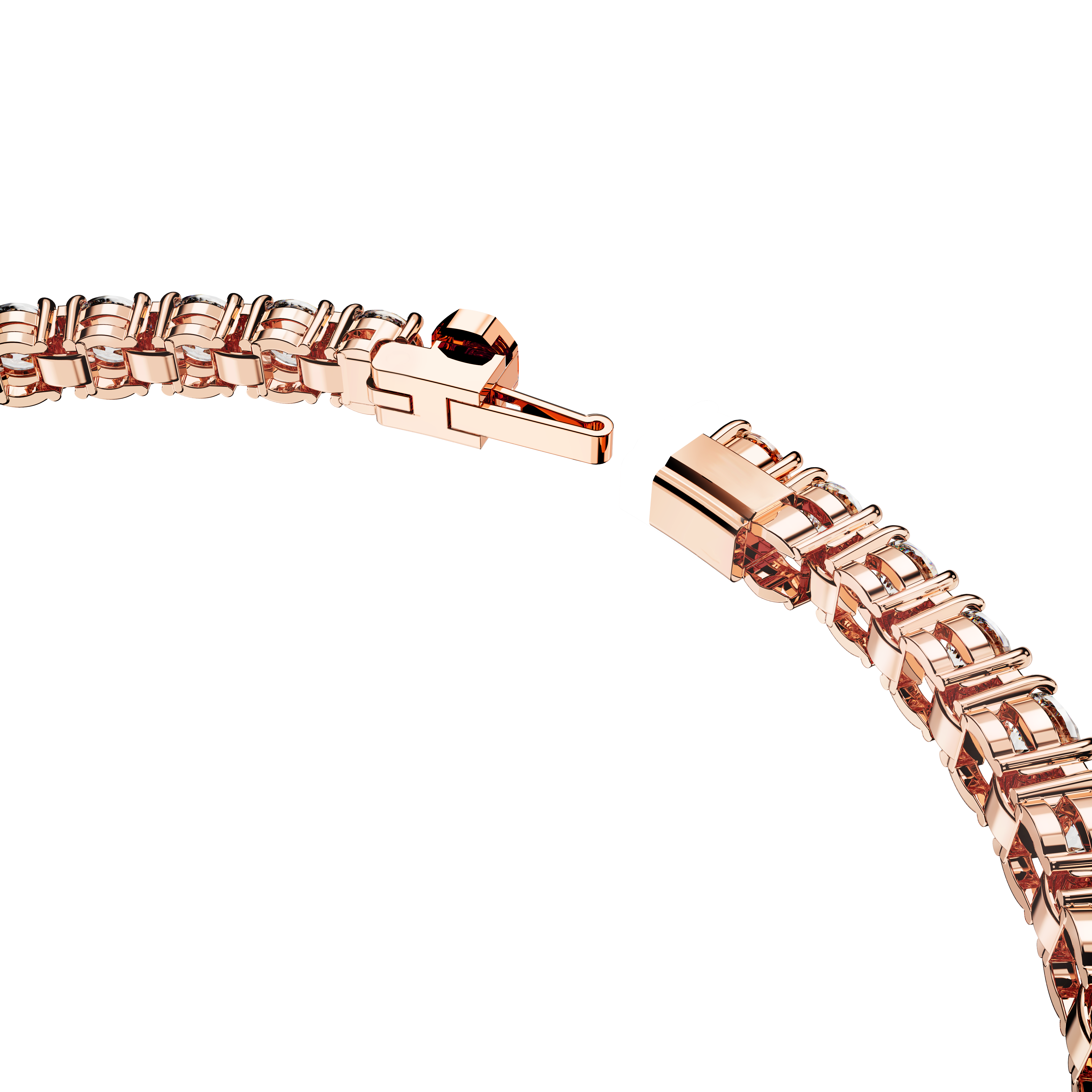 Swarovski Matrix Tennis bracelet, Round cut, White, Rose gold-tone plated 5657659