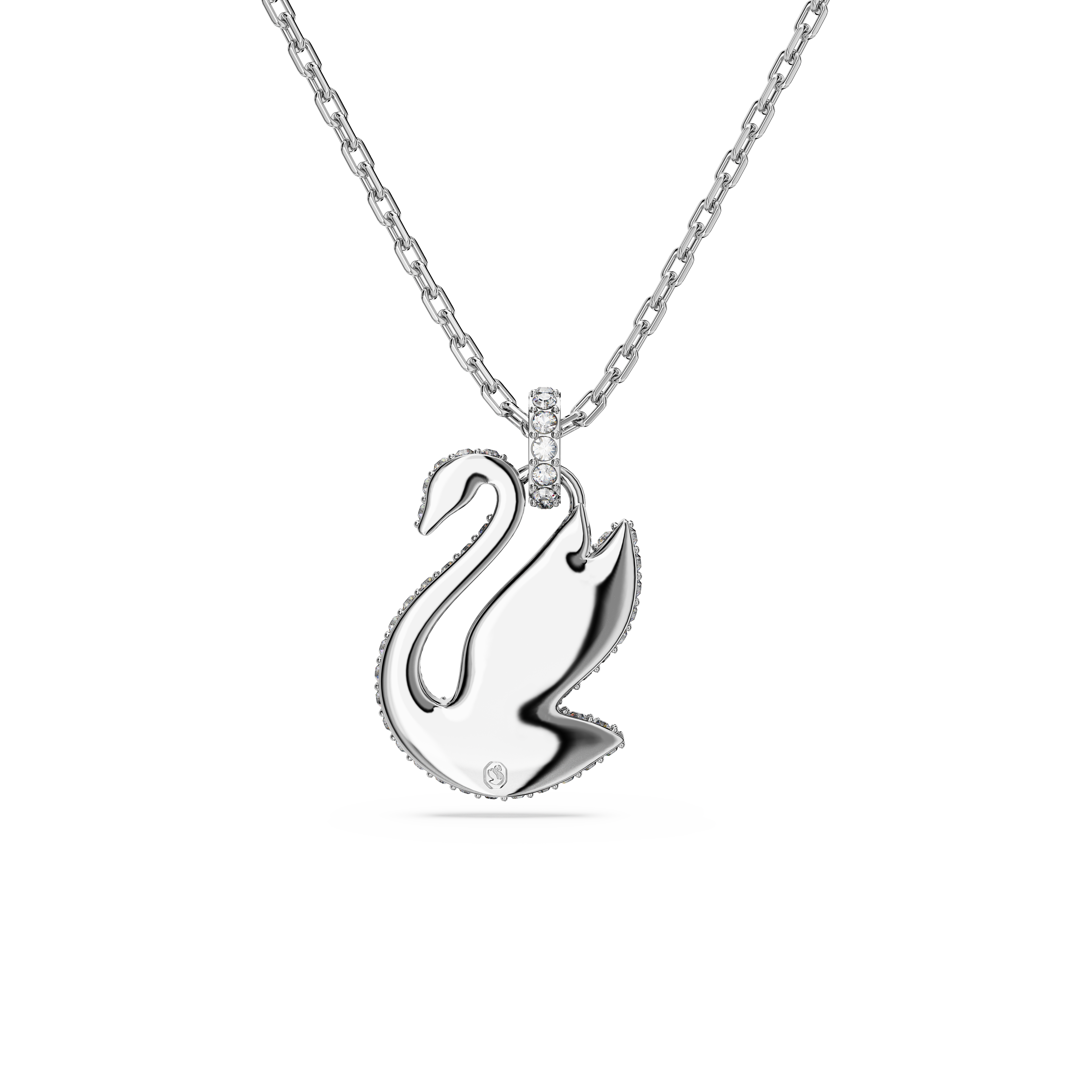 Swarovski Swan pendant, Swan, Medium, White, Rhodium plated 5660027