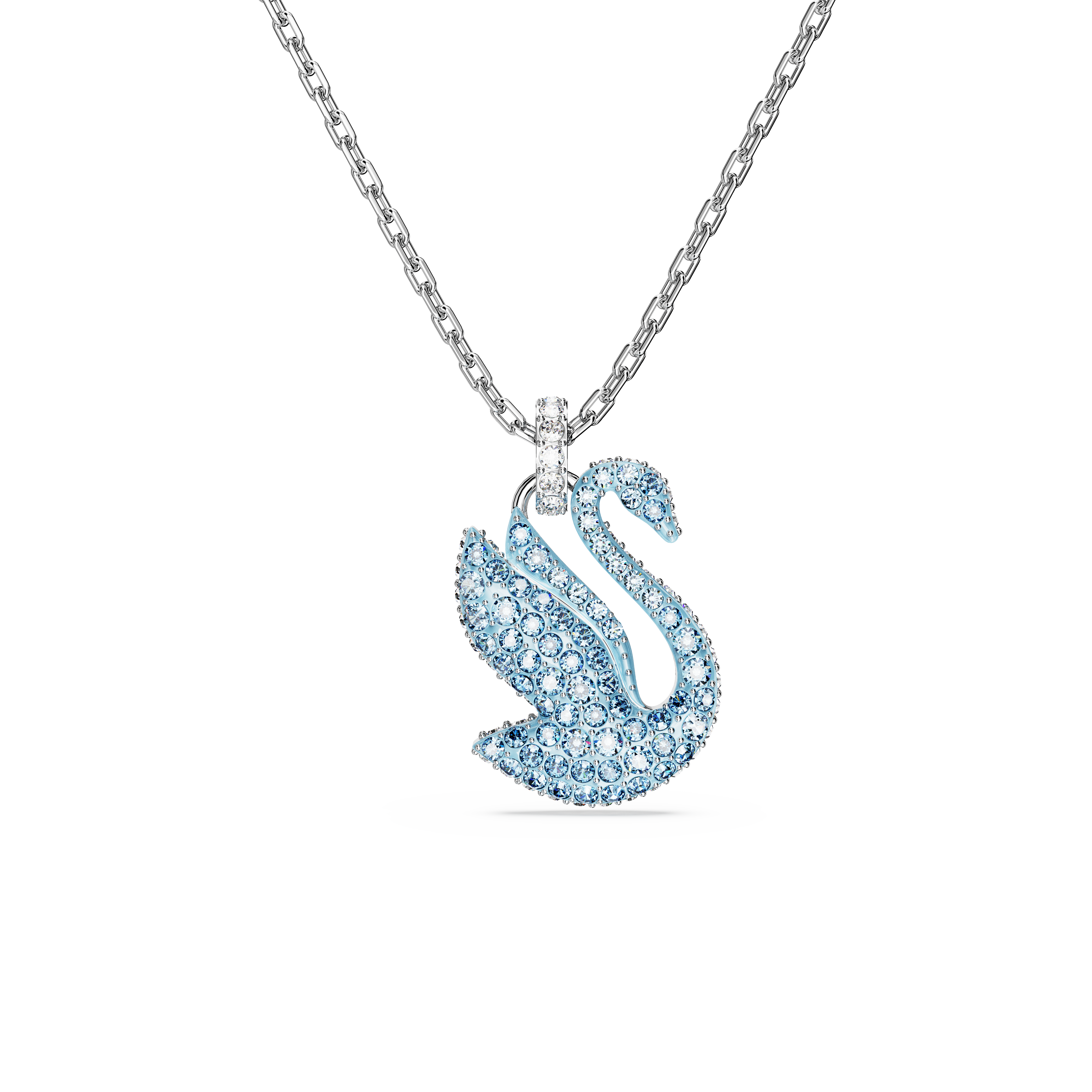 SWAROVSKI SWAROVSKI ICONIC SWAN PENDANT, SWAN, MEDIUM, BLUE, RHODIUM PLATED 5660594