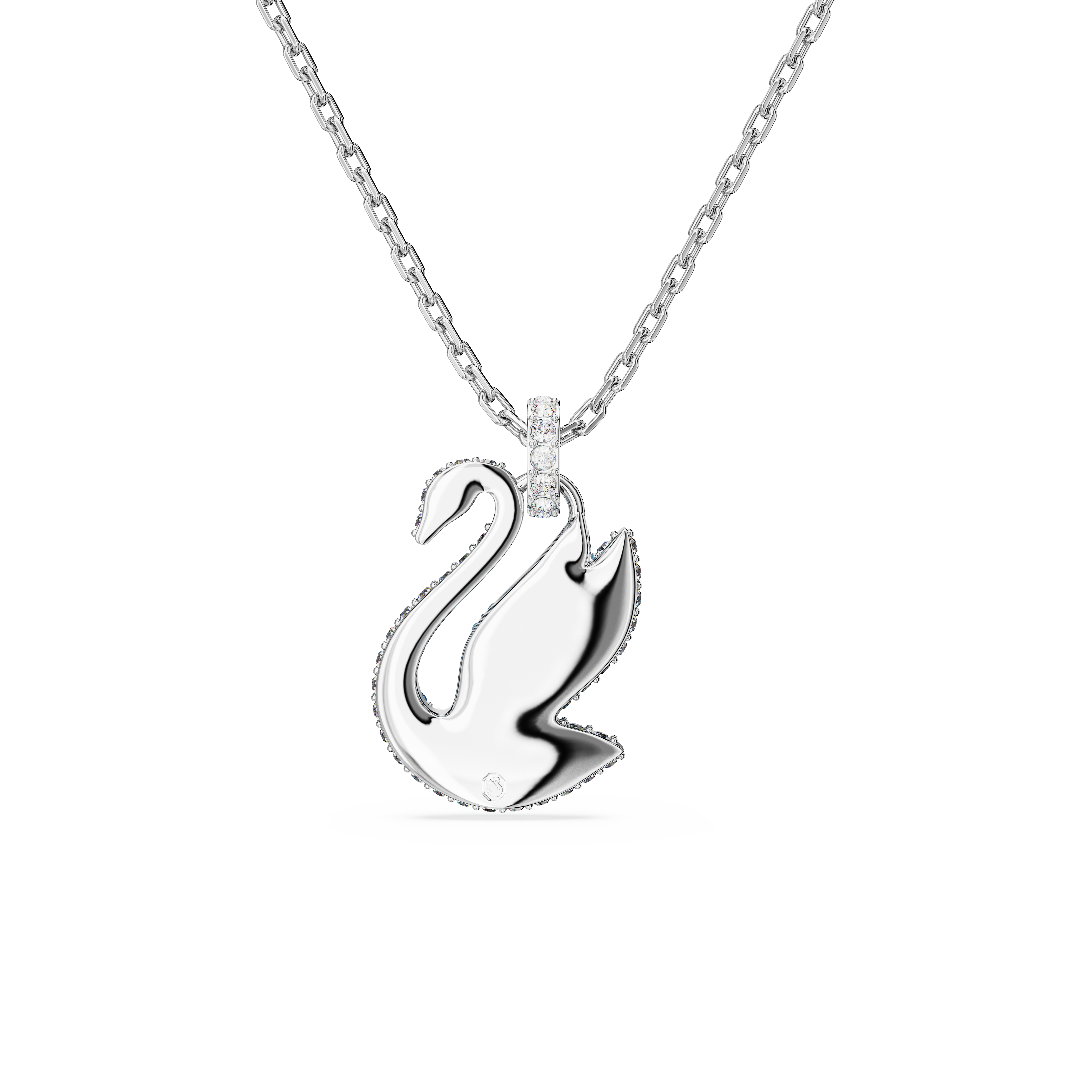 SWAROVSKI SWAROVSKI ICONIC SWAN PENDANT, SWAN, MEDIUM, BLUE, RHODIUM PLATED 5660594