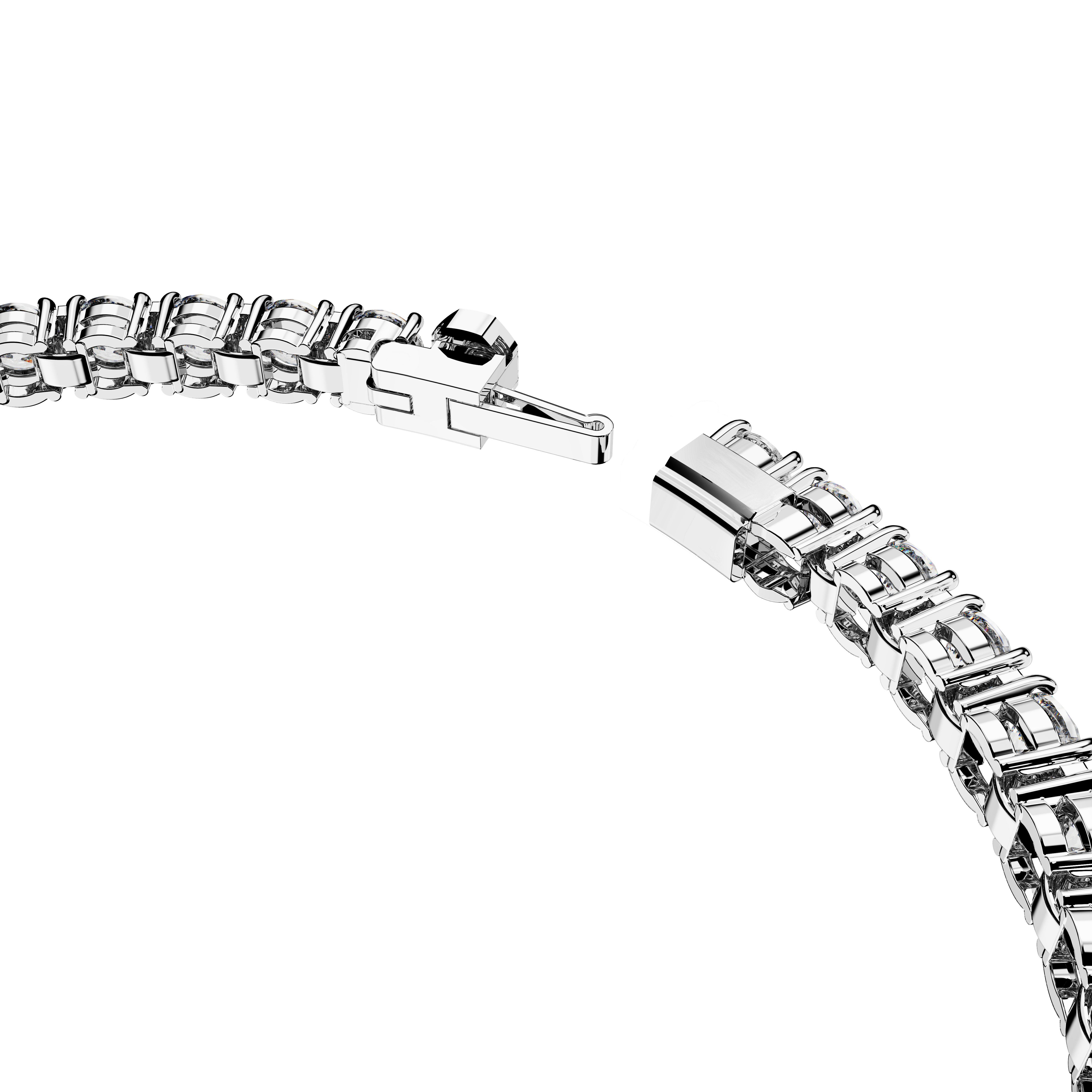 Swarovski Matrix Tennis bracelet, Round cut, White, Rhodium plated 5660917