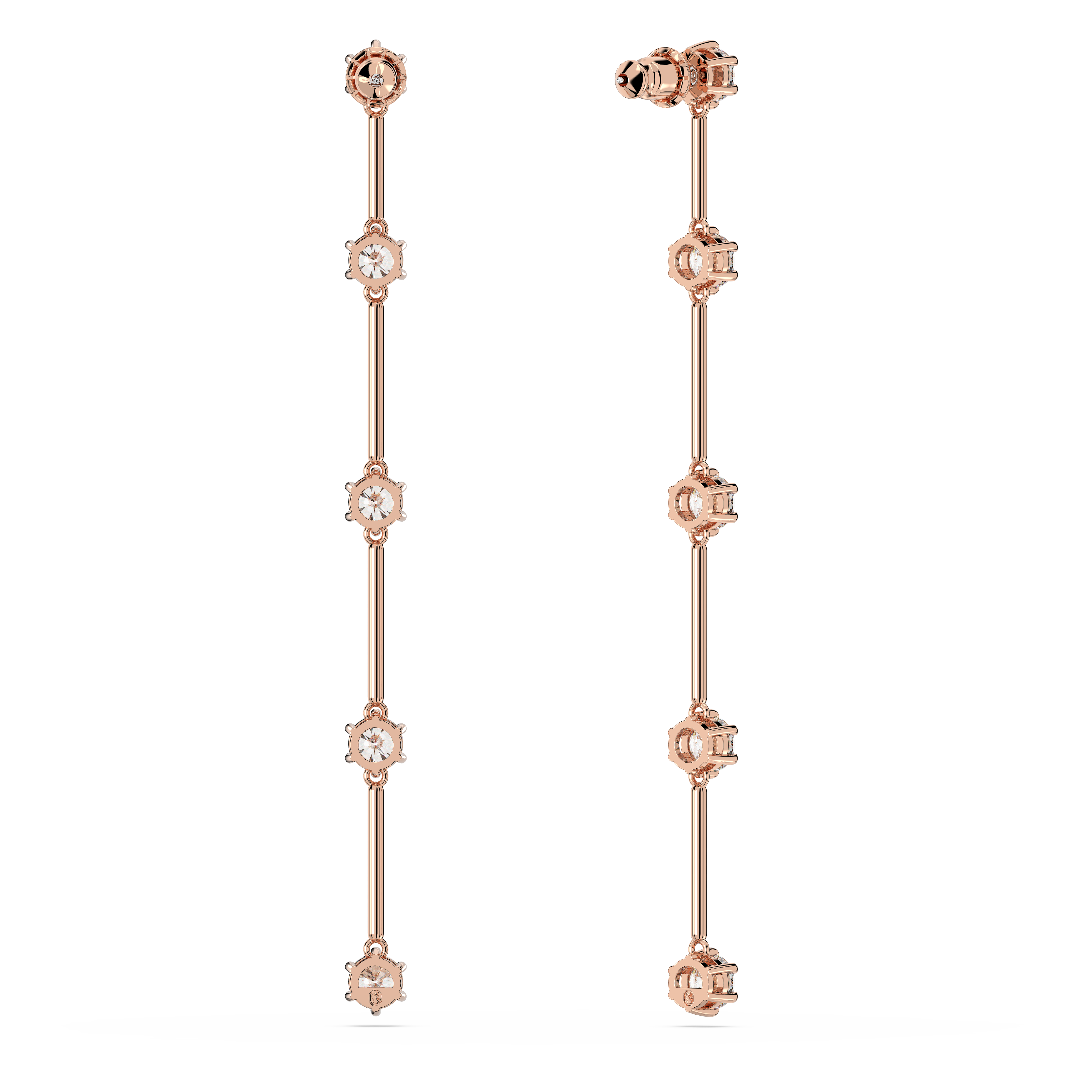 SWAROVSKI CONSTELLA DROP EARRINGS, ROUND CUT, WHITE, ROSE GOLD-TONE PLATED 5639975