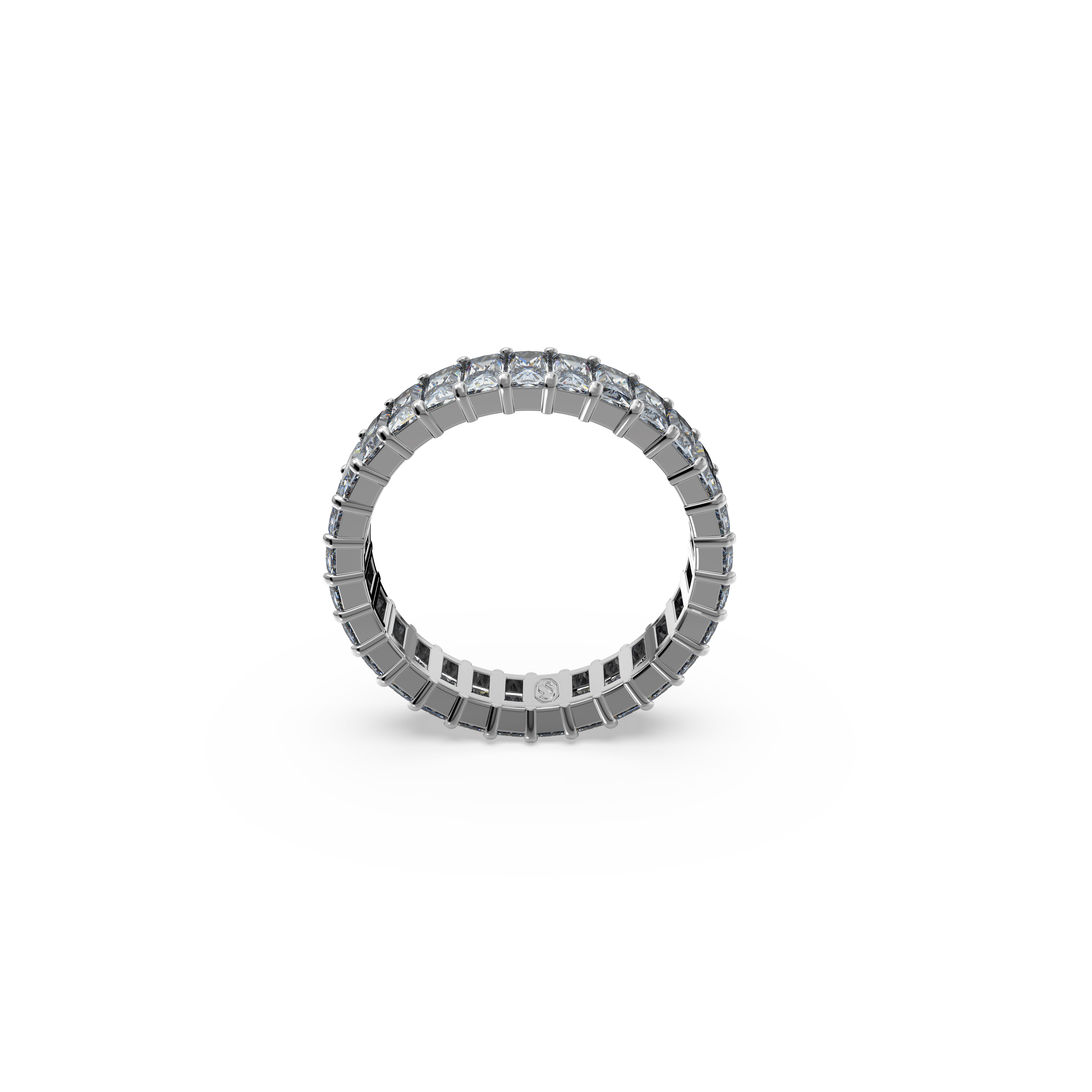 Swarovski Matrix ring, Baguette cut, Gray, Ruthenium plated 5661469
