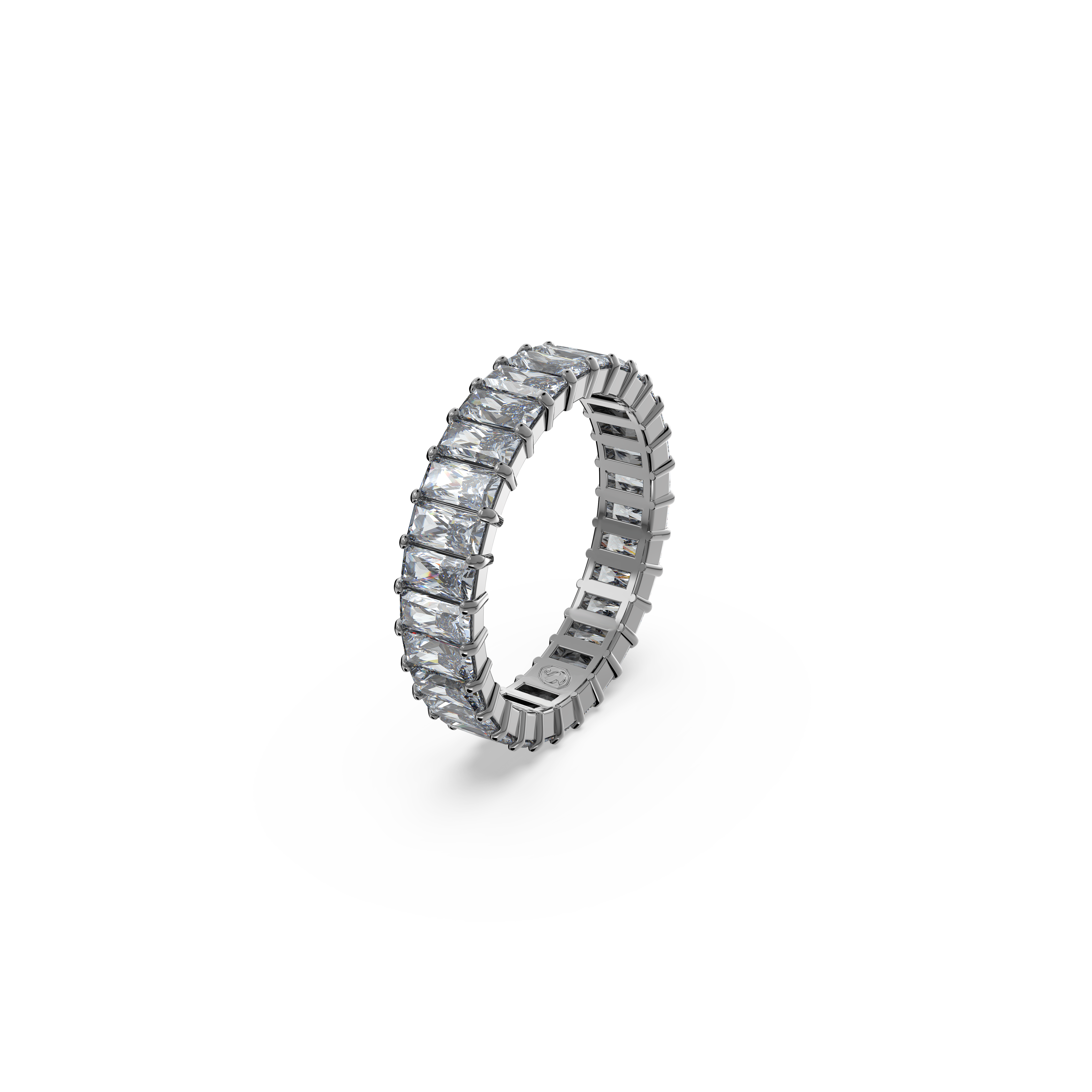 Swarovski Matrix ring, Baguette cut, Gray, Ruthenium plated 5661470