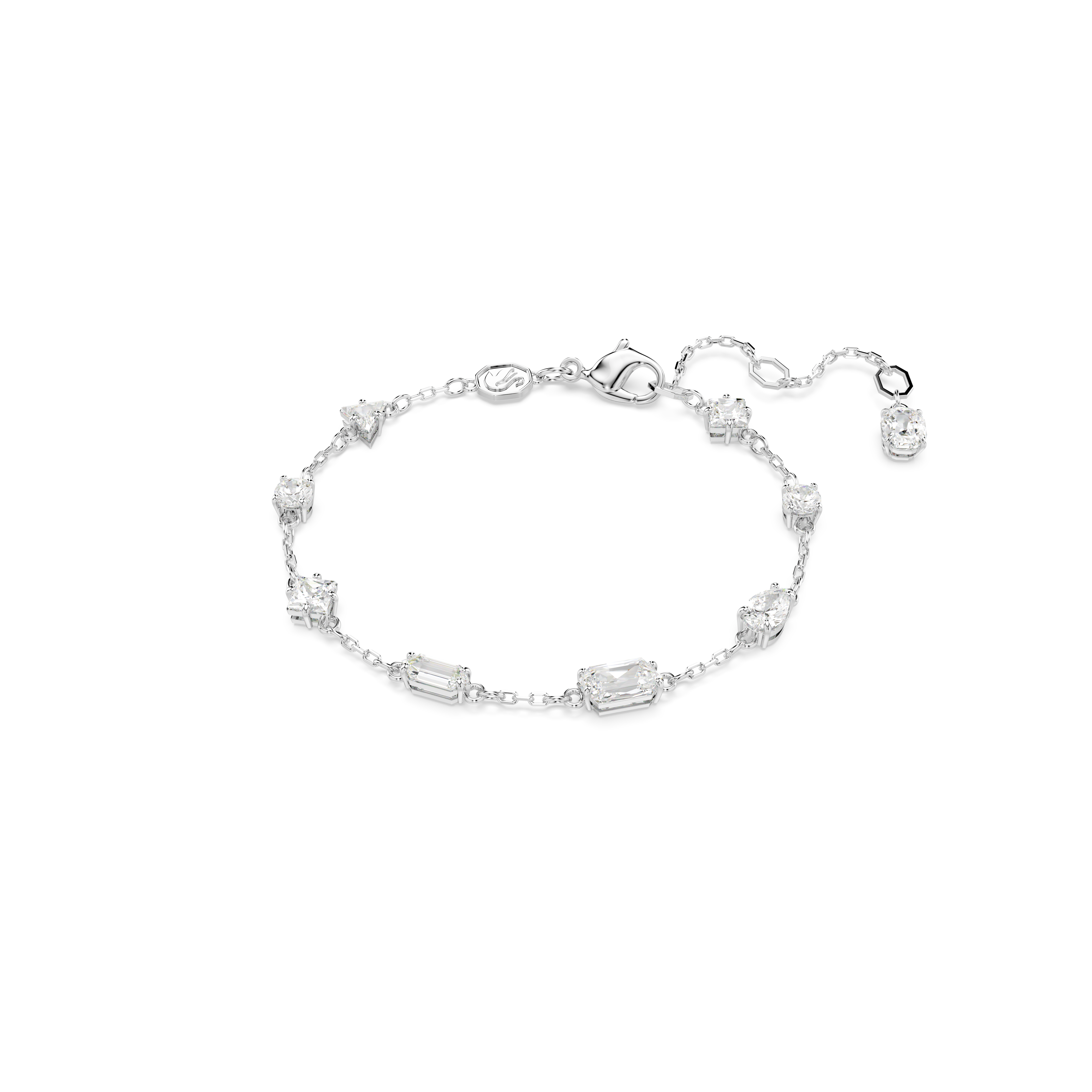 Swarovski Mesmera bracelet, Mixed cuts, Scattered design, White, Rhodium plated 5661530
