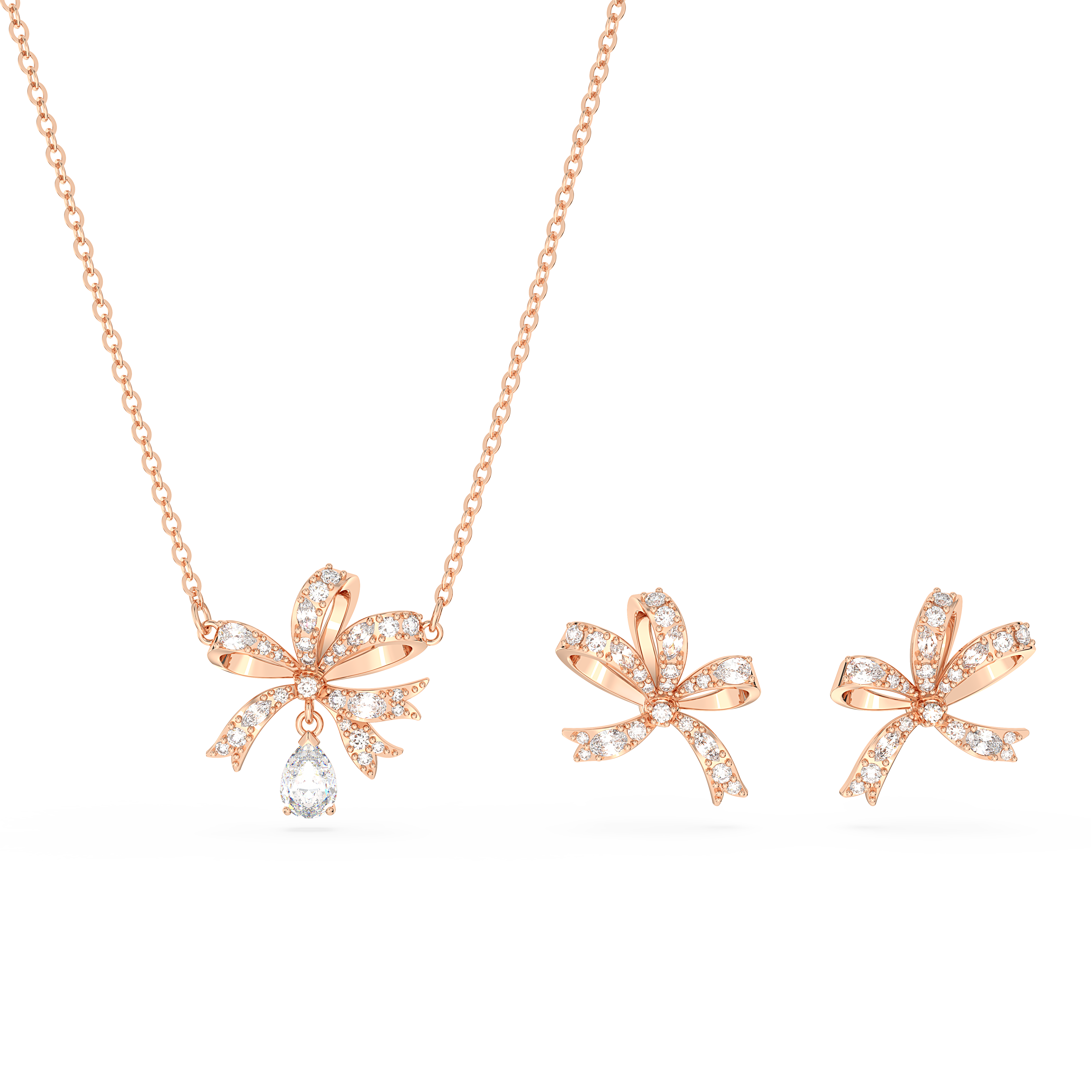 SWAROVSKI VOLTA SET, BOW, WHITE, ROSE GOLD-TONE PLATED 5661680