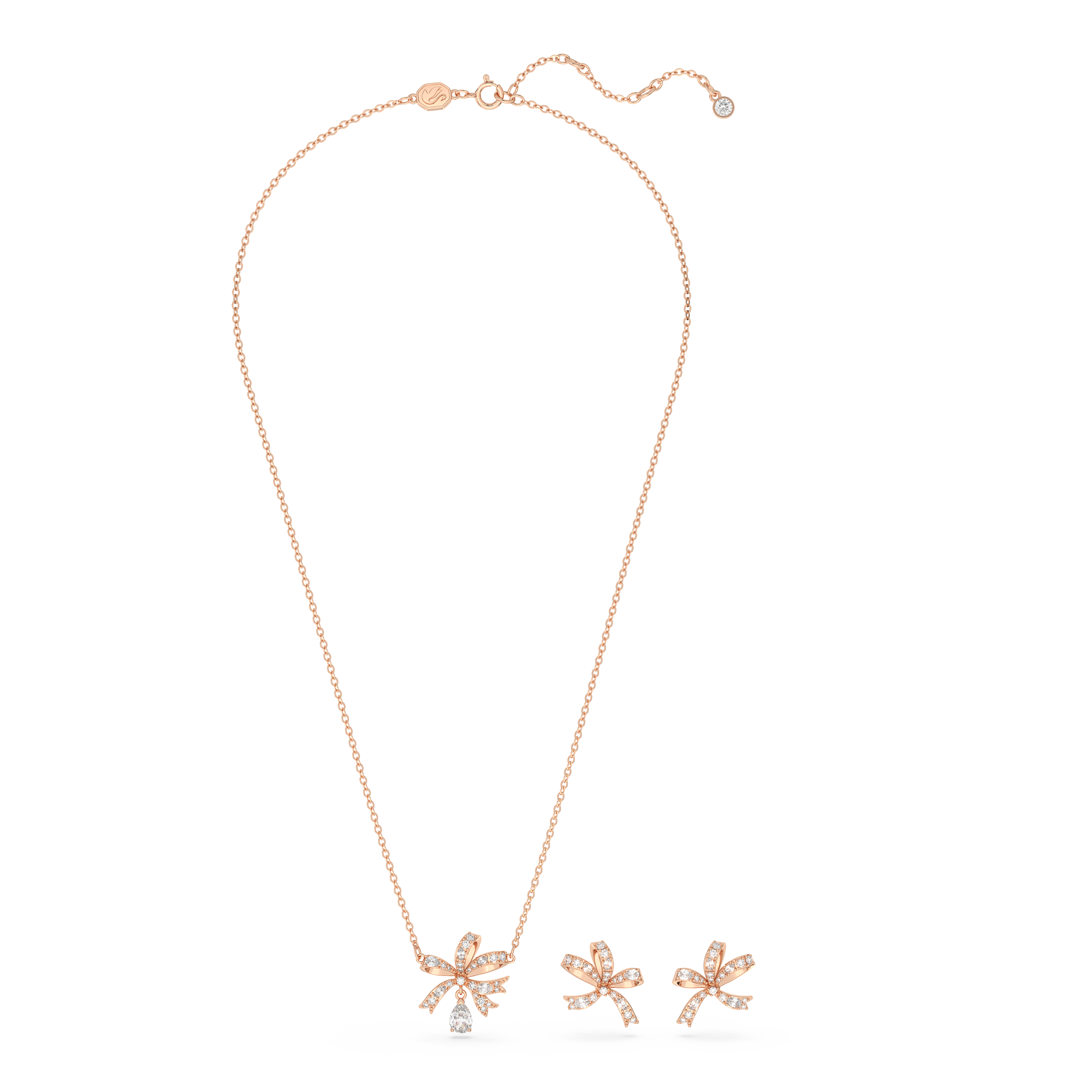 SWAROVSKI VOLTA SET, BOW, WHITE, ROSE GOLD-TONE PLATED 5661680