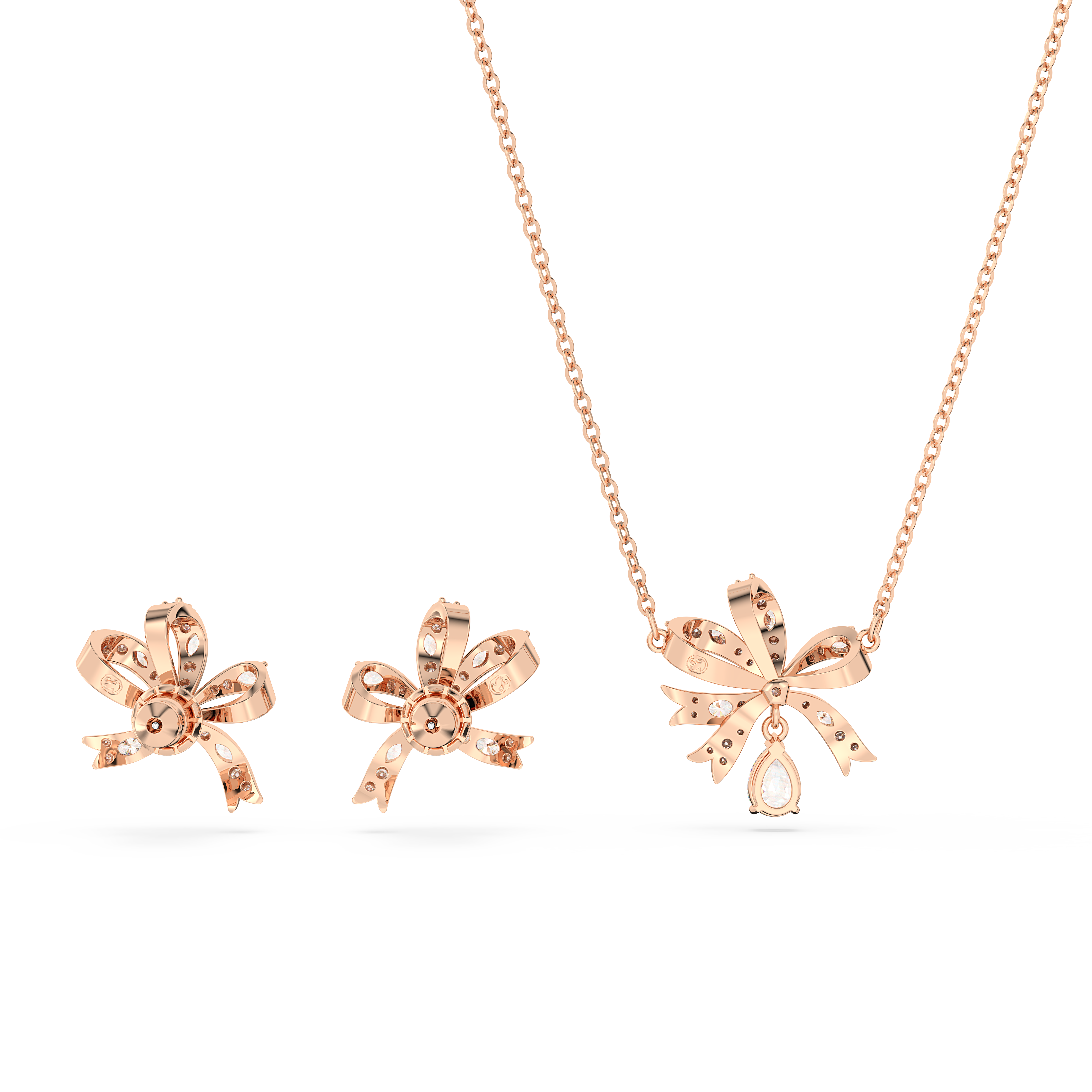 SWAROVSKI VOLTA SET, BOW, WHITE, ROSE GOLD-TONE PLATED 5661680