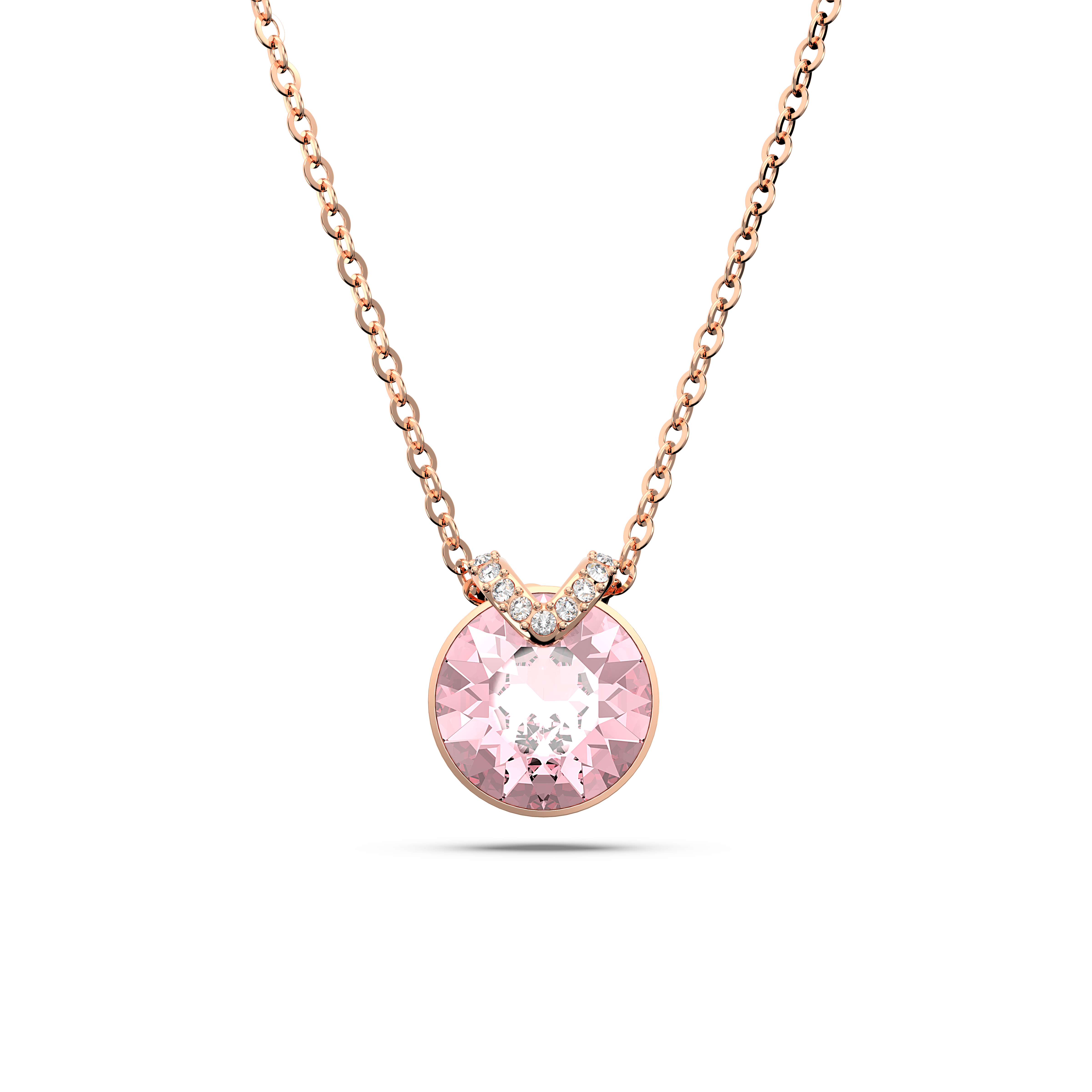 SWAROVSKI BELLA V PENDANT, ROUND CUT, PINK, ROSE GOLD-TONE PLATED 5662088