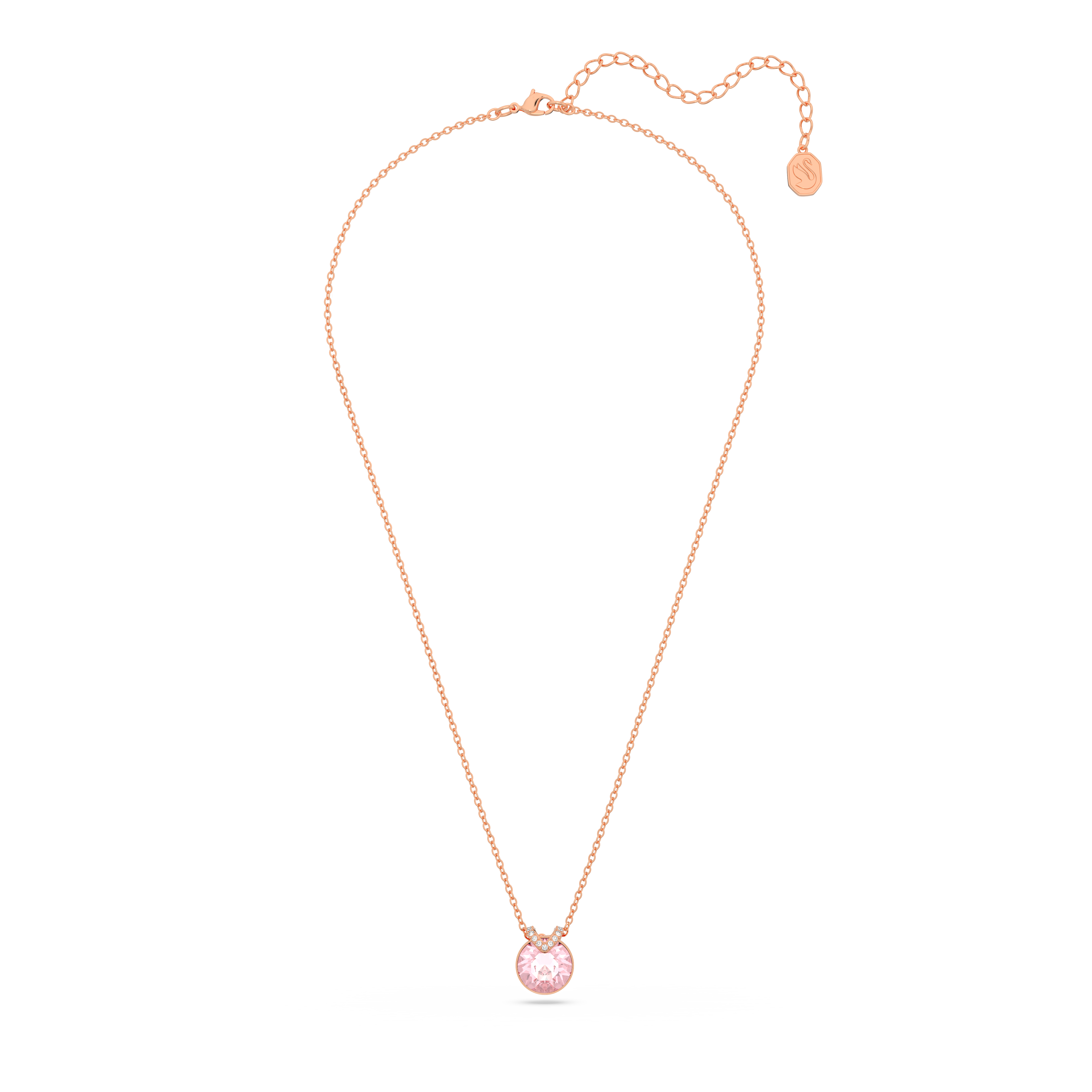 SWAROVSKI BELLA V PENDANT, ROUND CUT, PINK, ROSE GOLD-TONE PLATED 5662088