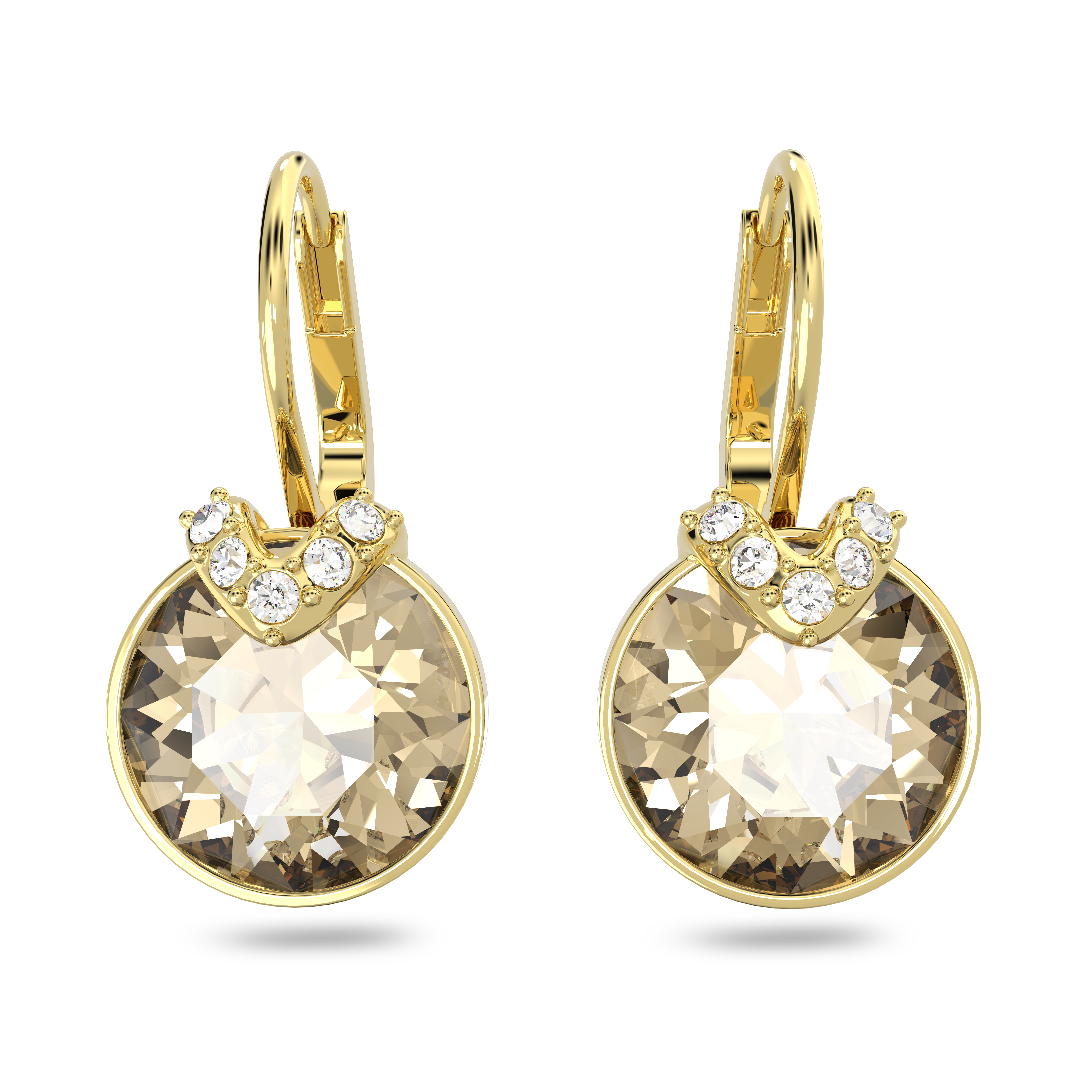 SWAROVSKI BELLA V DROP EARRINGS, ROUND CUT, GOLD TONE, GOLD-TONE PLATED 5662093