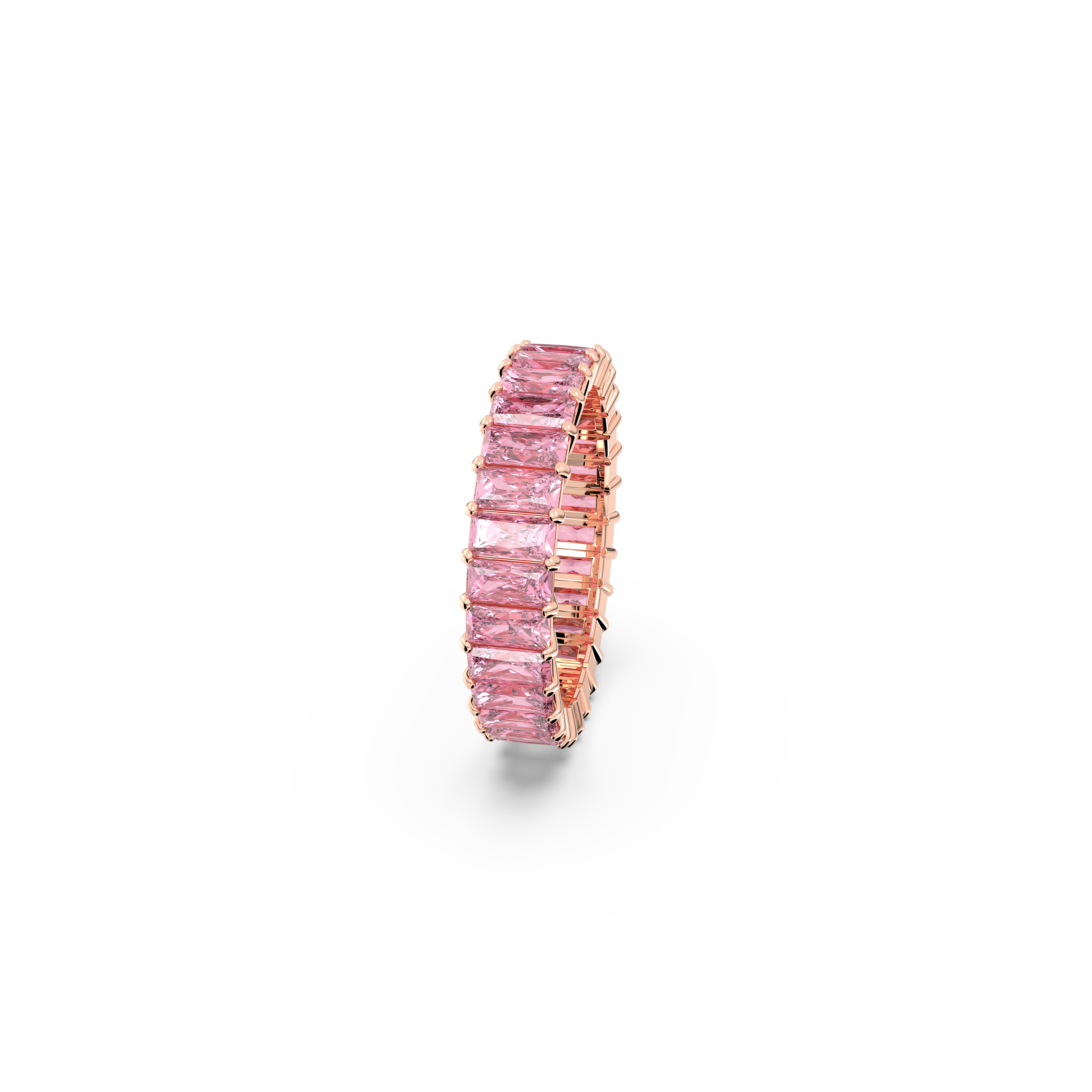 Swarovski Matrix ring, Baguette cut, Pink, Rose gold-tone plated 5662103
