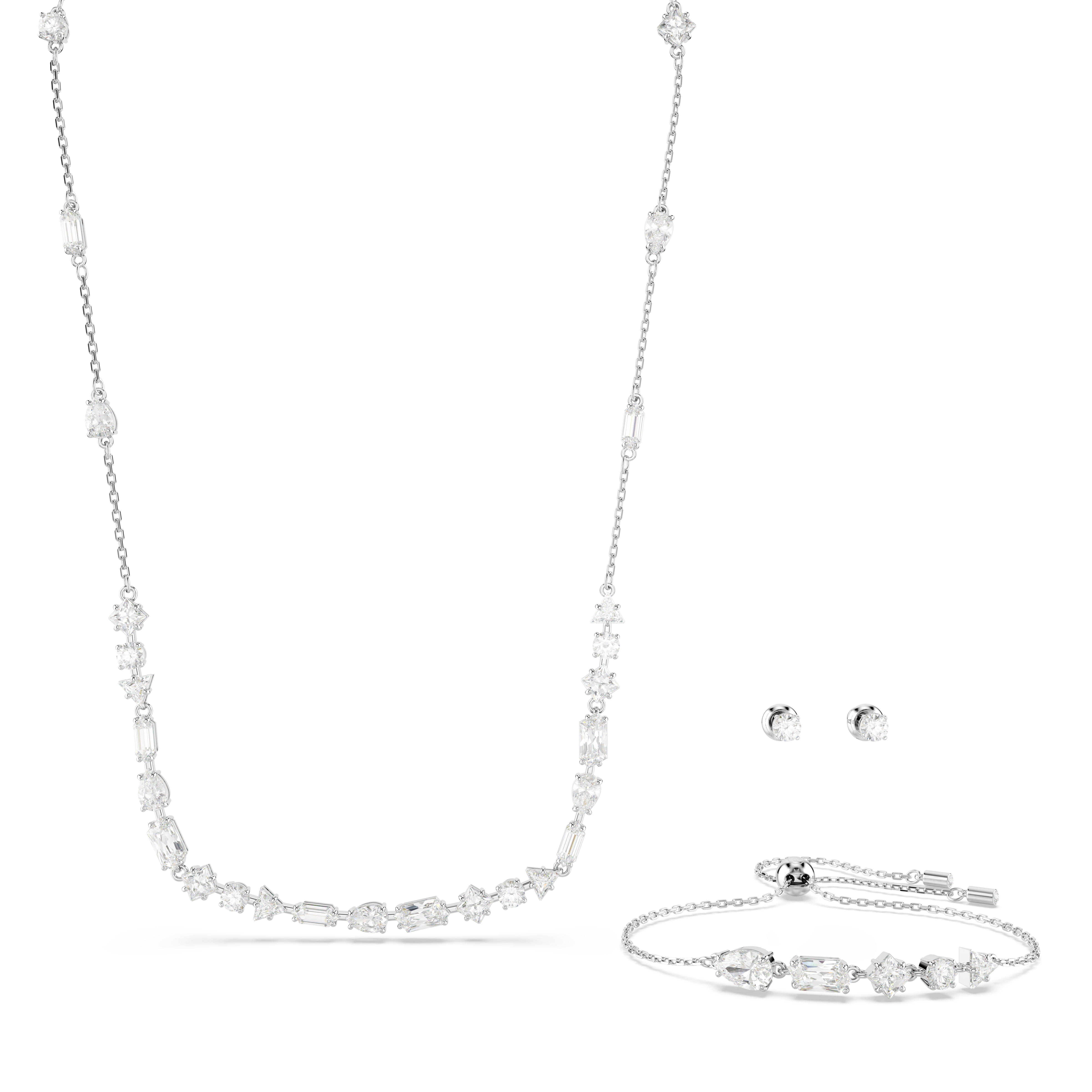 SWAROVSKI MESMERA SET, MIXED CUTS, SCATTERED DESIGN, WHITE, RHODIUM PLATED 5665877