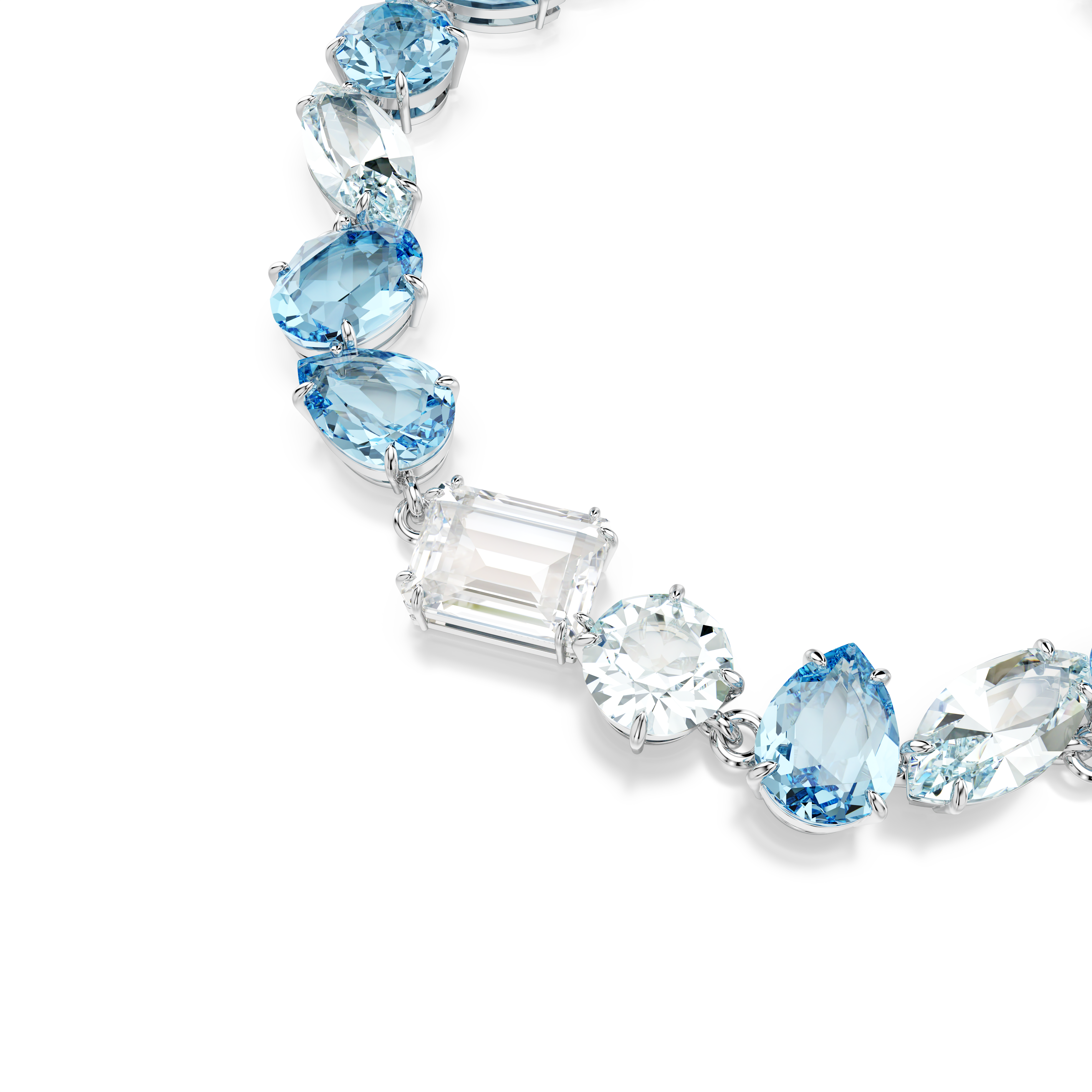 Swarovski Gema bracelet, Mixed cuts, Blue, Rhodium plated 5666018