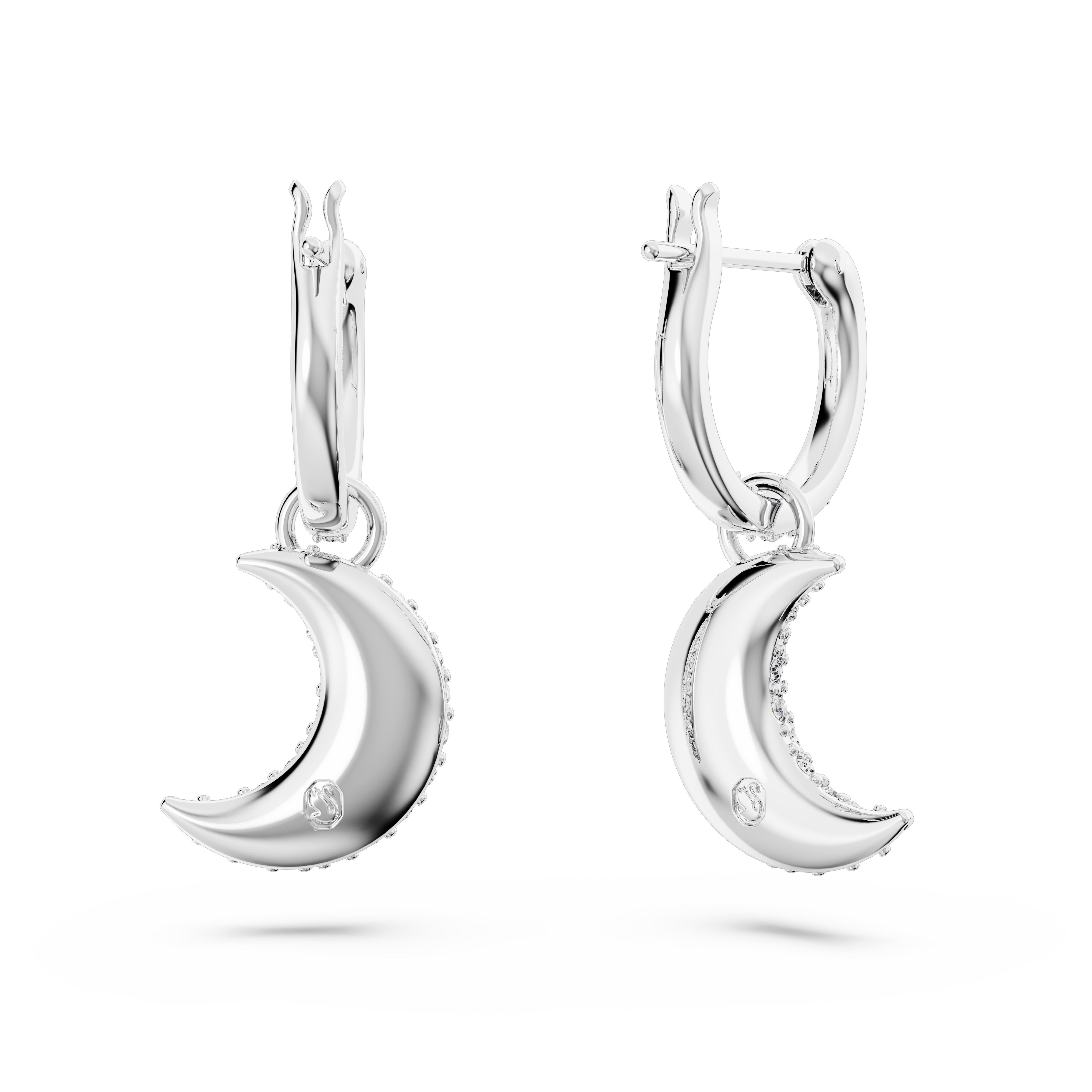 SWAROVSKI LUNA DROP EARRINGS, MOON, WHITE, RHODIUM PLATED 5666157