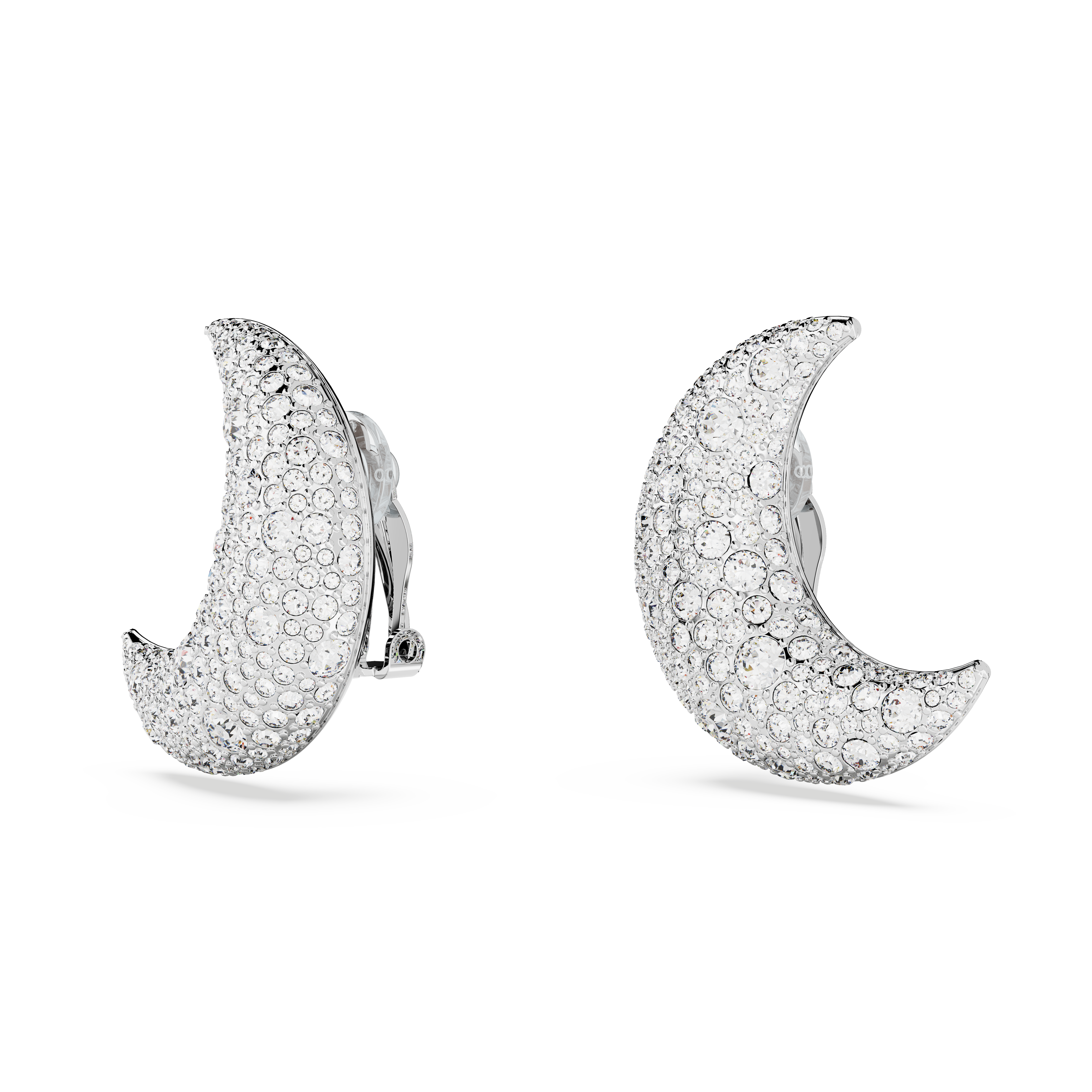 SWAROVSKI LUNA CLIP EARRINGS, MOON, WHITE, RHODIUM PLATED 5666158