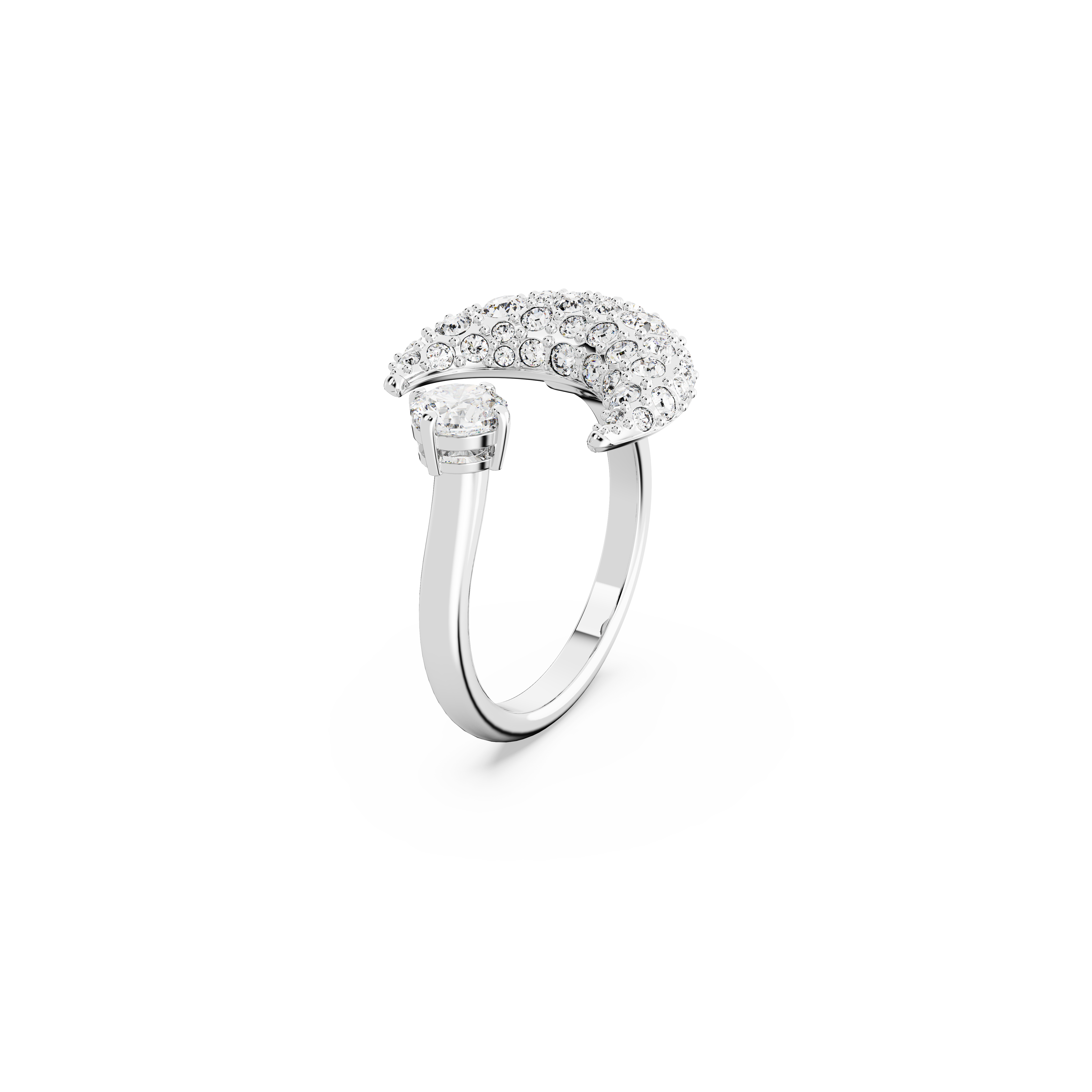 SWAROVSKI LUNA OPEN RING, MOON, WHITE, RHODIUM PLATED