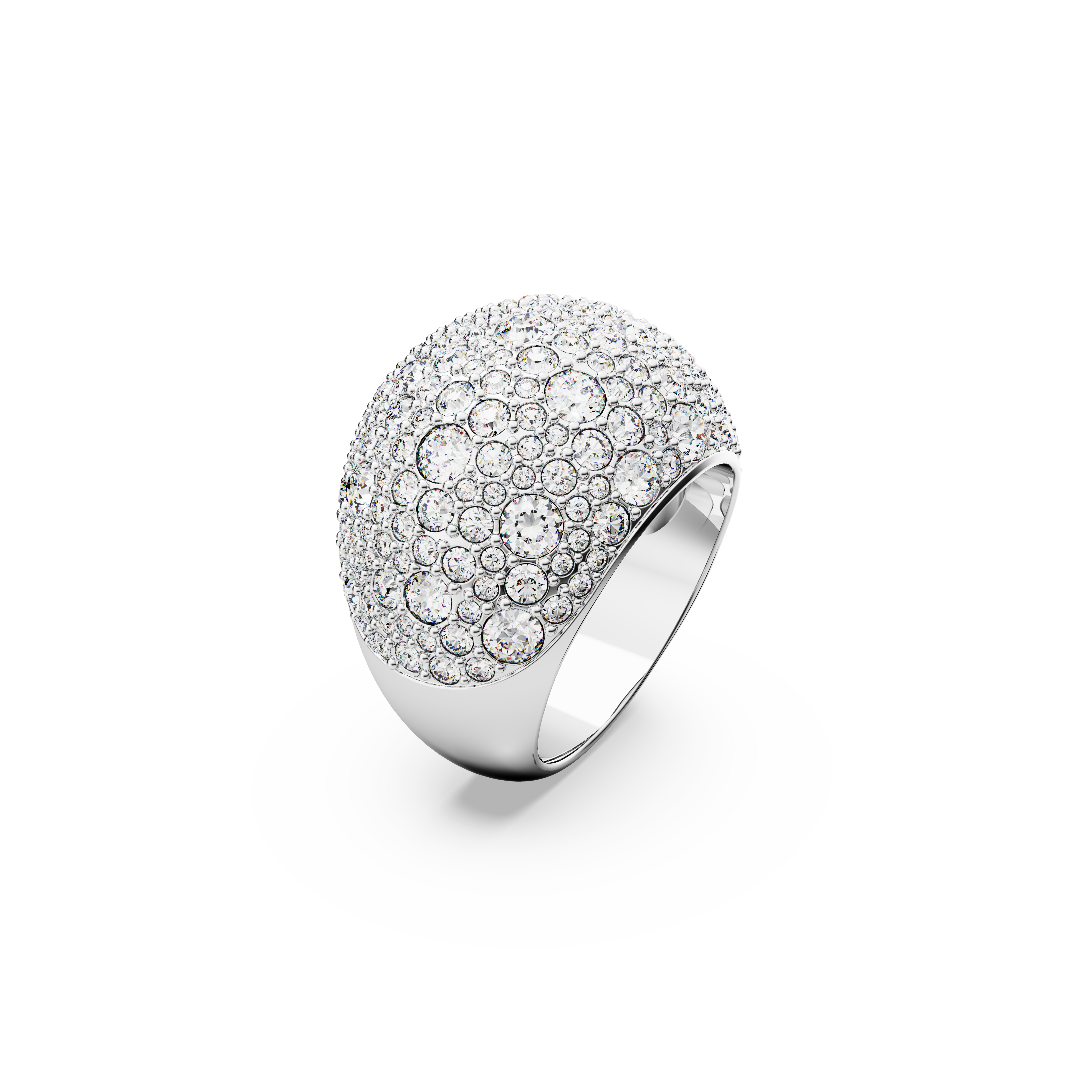 SWAROVSKI LUNA COCKTAIL RING, MOON, WHITE, RHODIUM PLATED