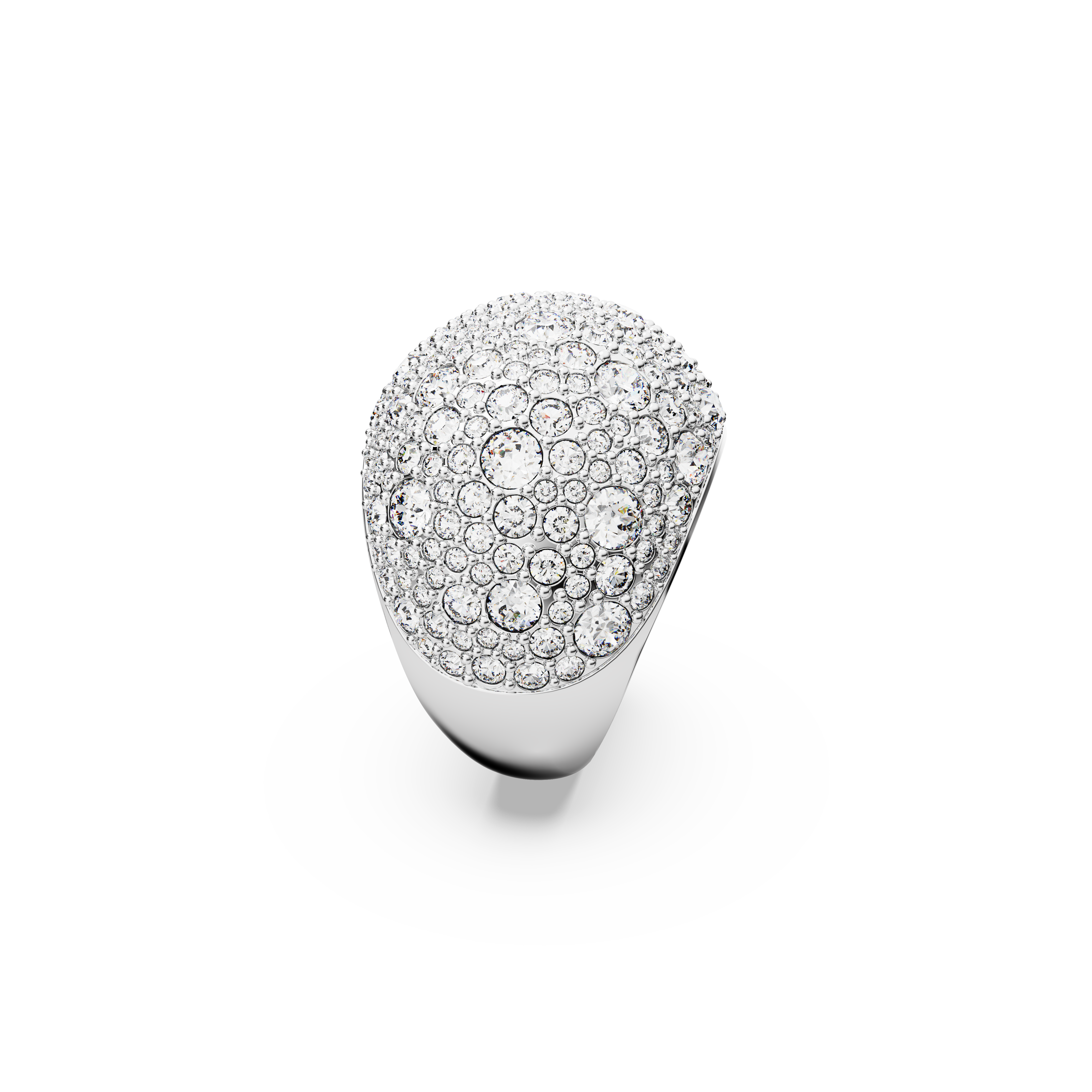 SWAROVSKI LUNA COCKTAIL RING, MOON, WHITE, RHODIUM PLATED