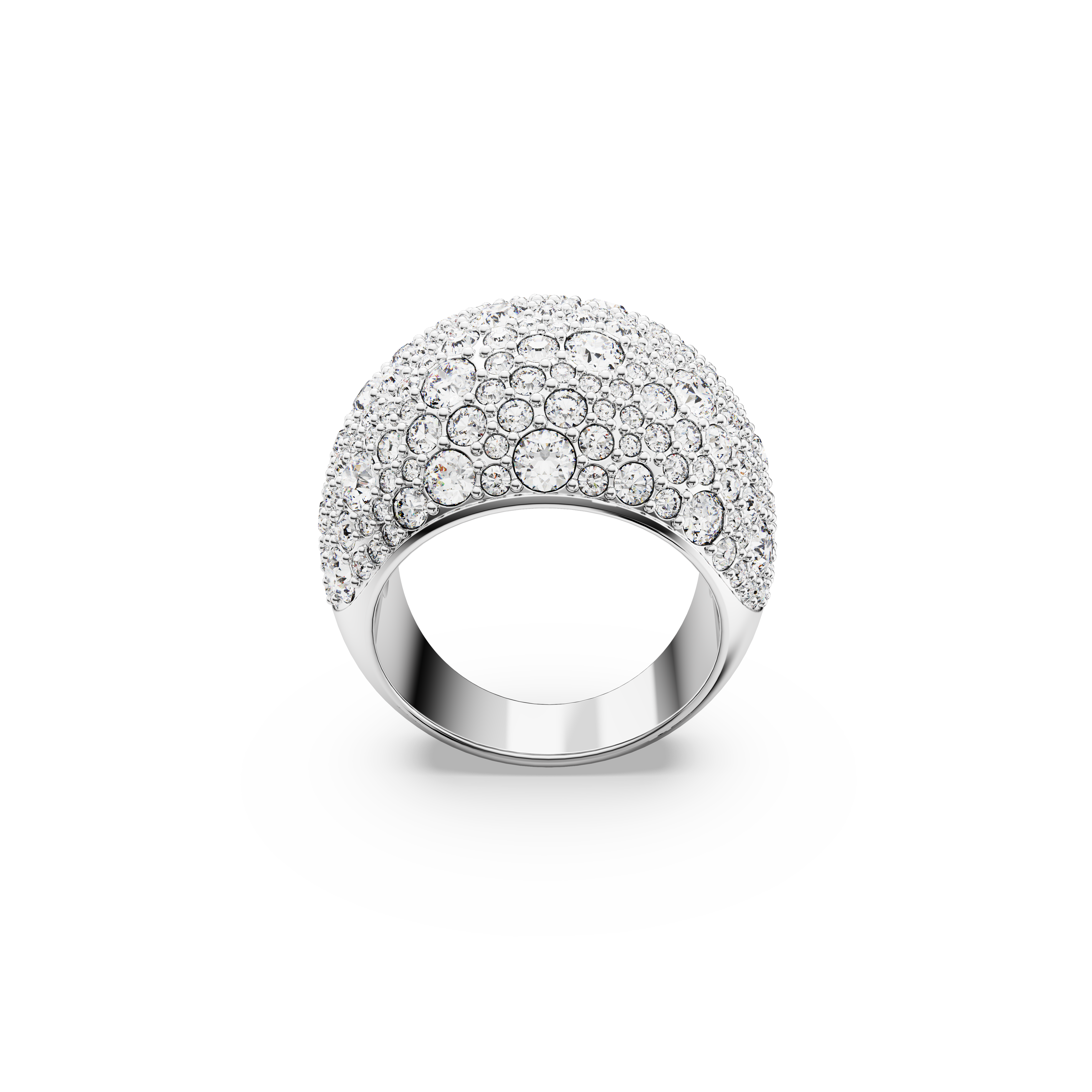 SWAROVSKI LUNA COCKTAIL RING, MOON, WHITE, RHODIUM PLATED