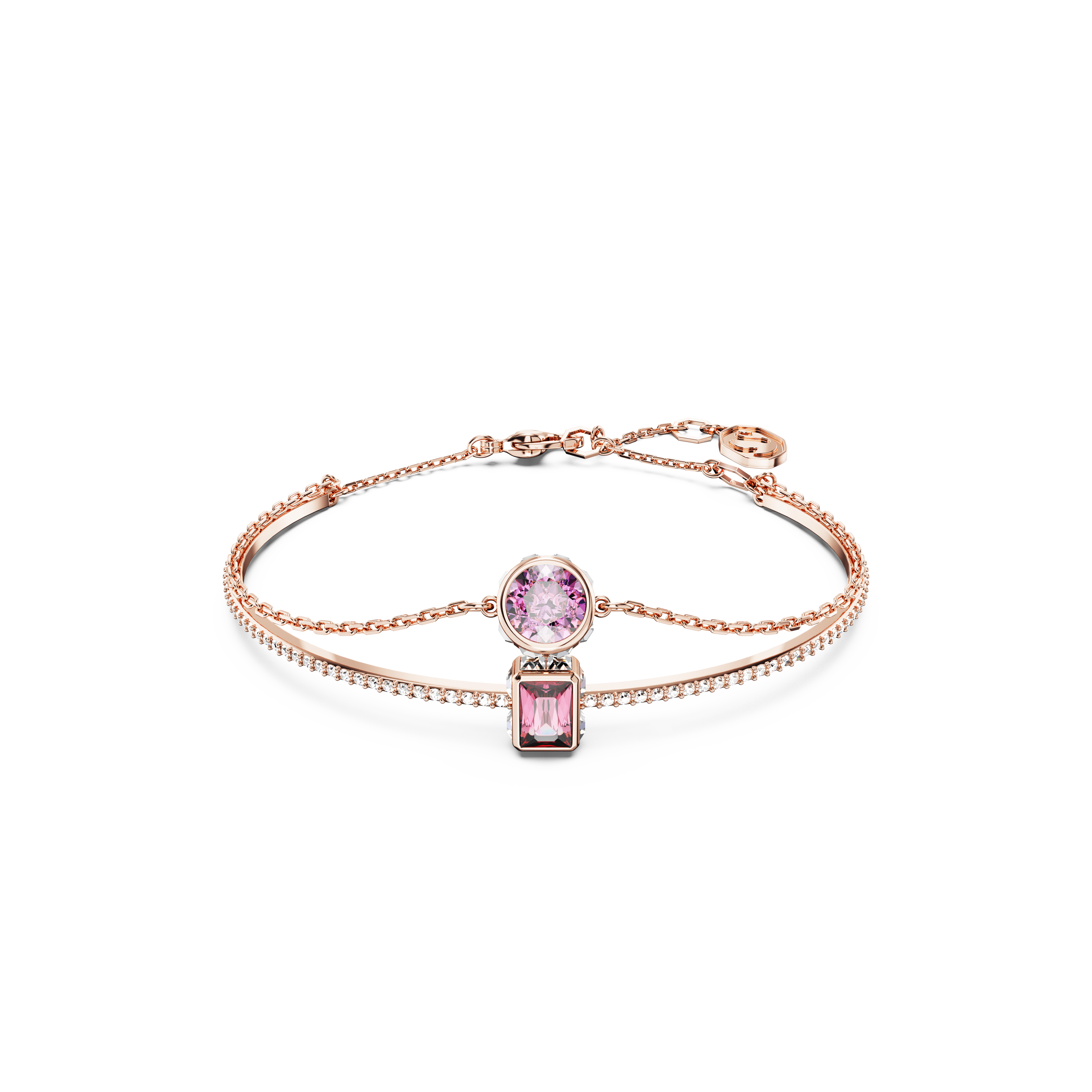 SWAROVSKI STILLA BANGLE, MIXED CUTS, PINK, ROSE GOLD-TONE PLATED 5668243