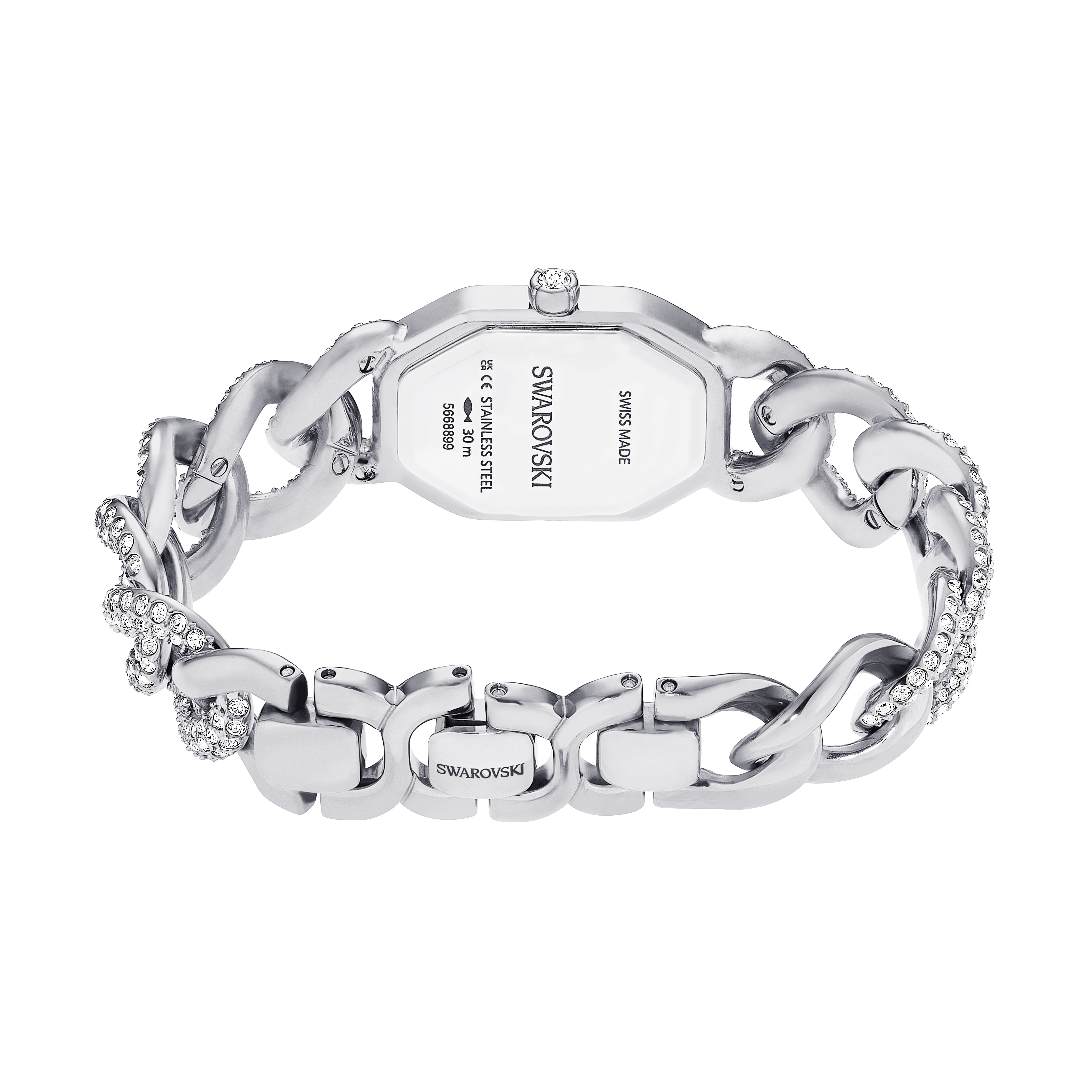 Swarovski Dextera chain watch, Swiss Made, Crystal bracelet, Silver tone, Stainless Steel 5668899