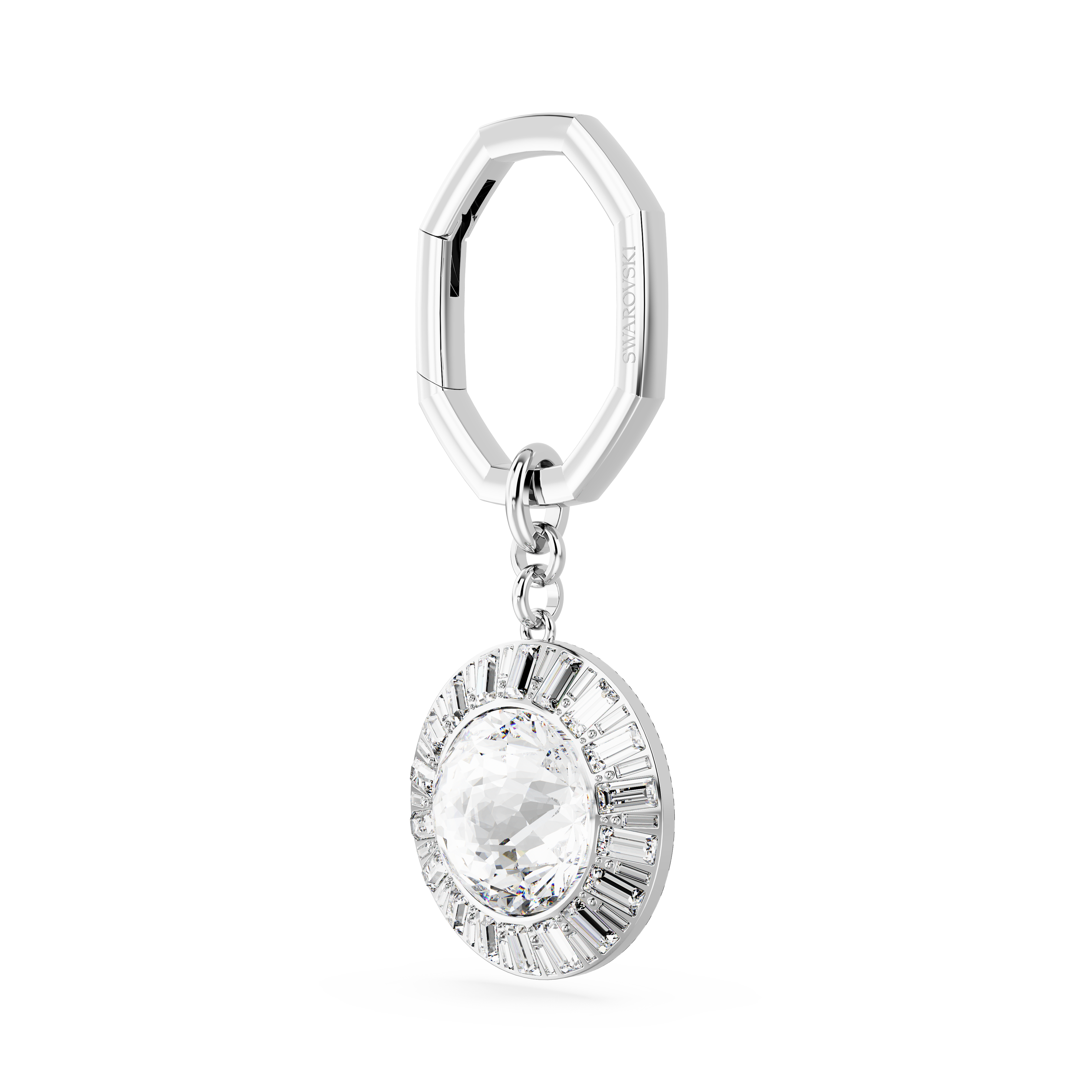 Swarovski Key ring, Round cut, White, Rhodium plated 5669119