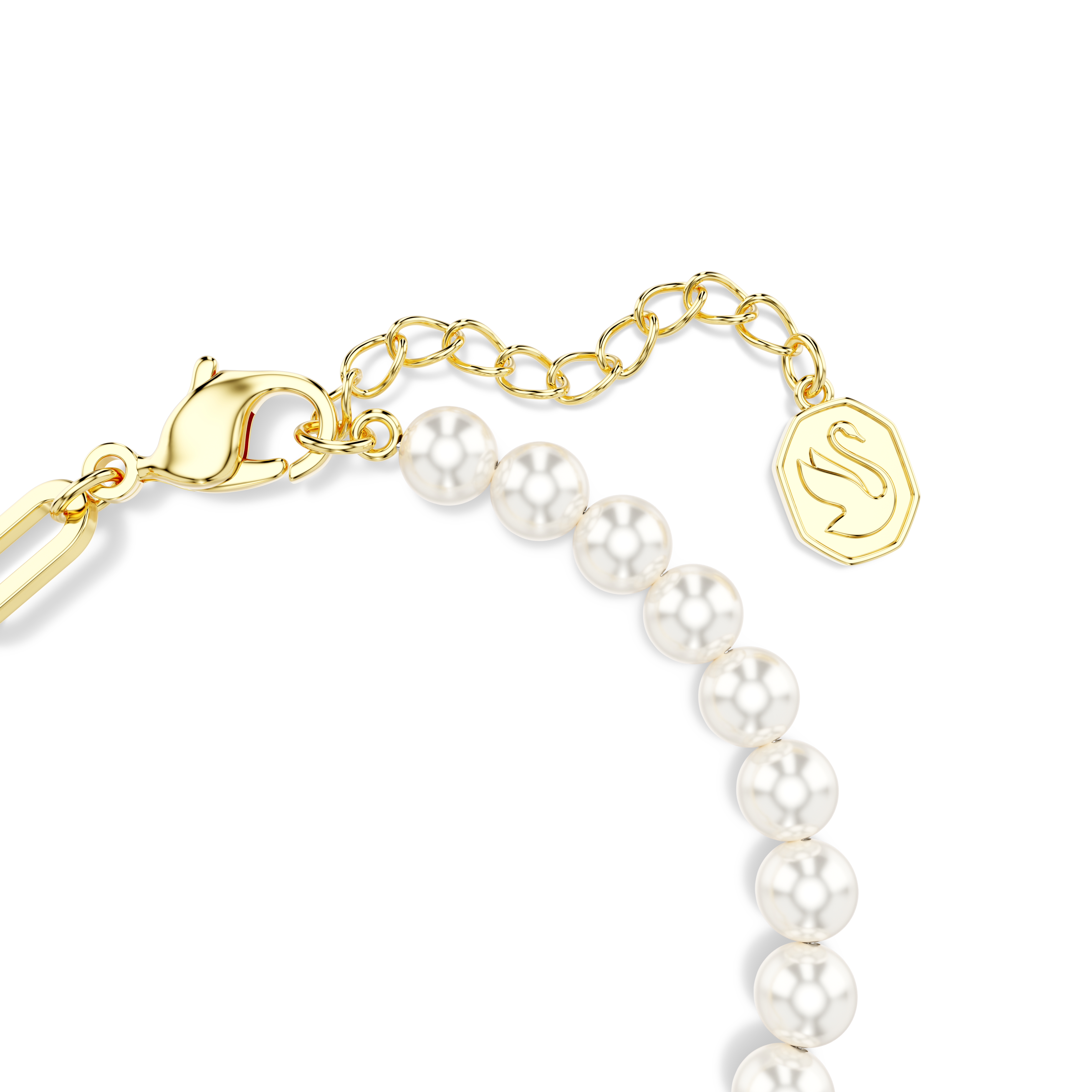 Swarovski Teddy bracelet, Crystal pearl, Bear, Green, Gold-tone plated 5669167