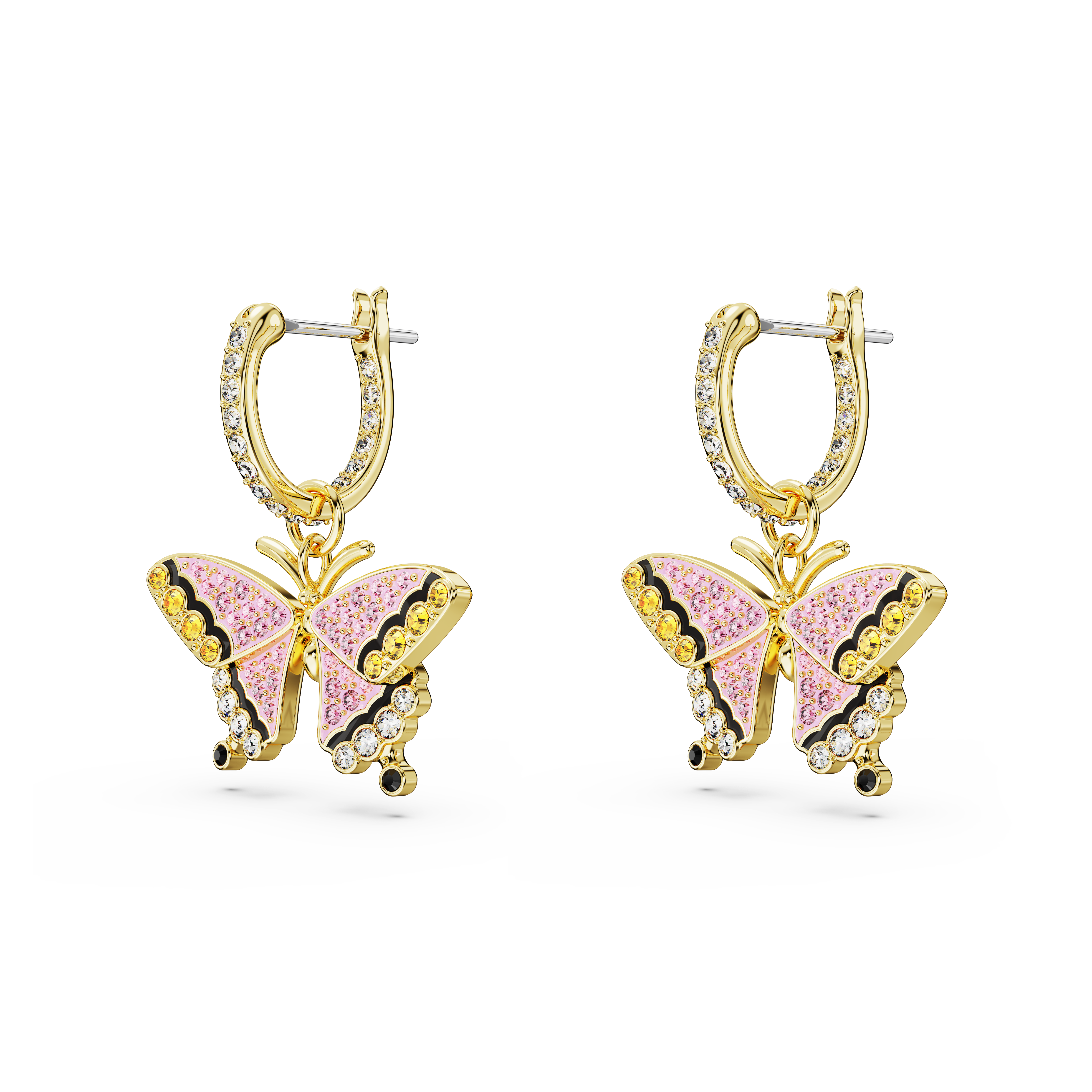 SWAROVSKI IDYLLIA DROP EARRINGS, BUTTERFLY, MULTICOLORED, GOLD-TONE PLATED 5670055