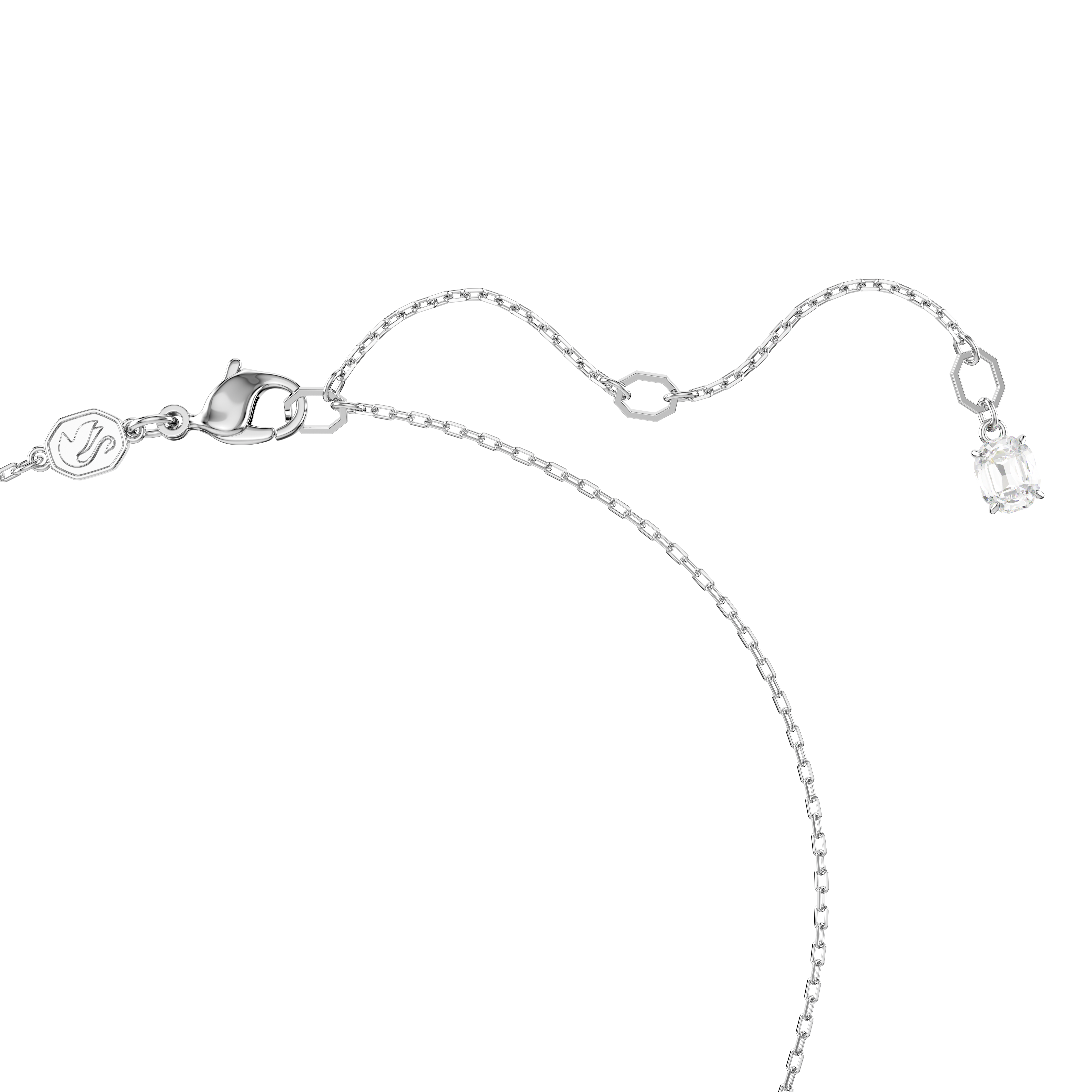 Swarovski Dextera pendant, Interlocking loop, White, Rhodium plated 5670251