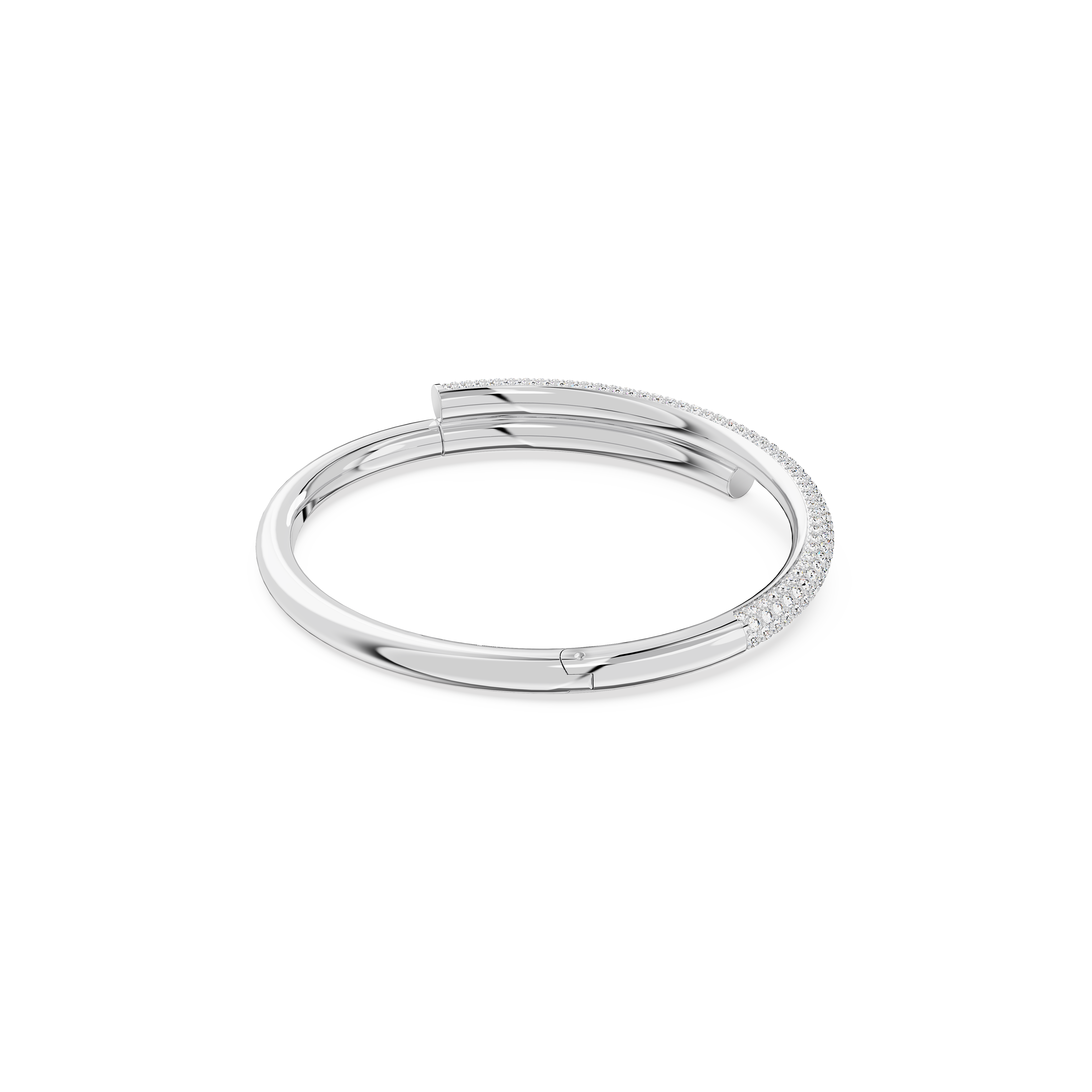 Swarovski Dextera bangle, Magnetic closure, White, Rhodium plated 5670252