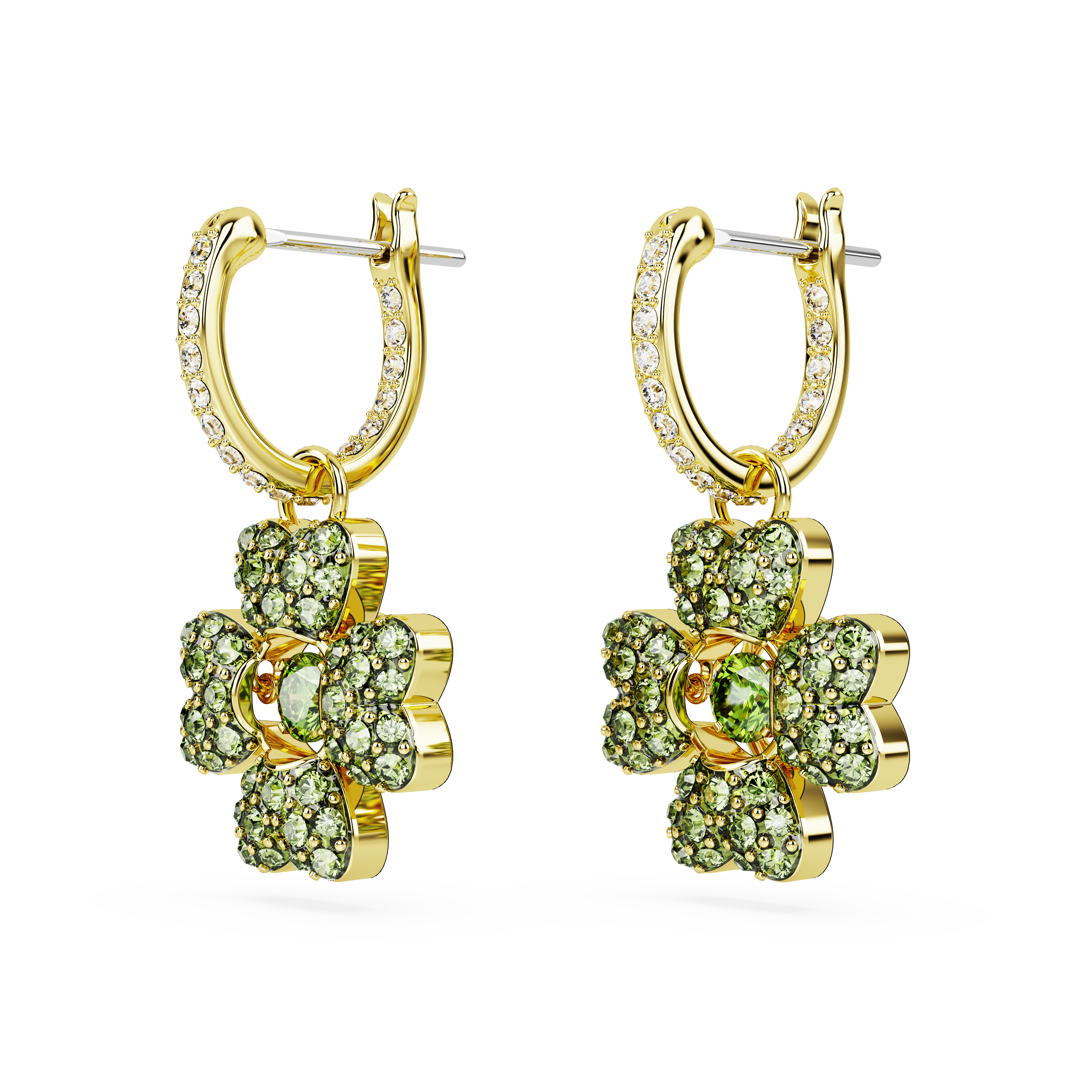 SWAROVSKI IDYLLIA DROP EARRINGS, CLOVER, GREEN, GOLD-TONE PLATED 5670664