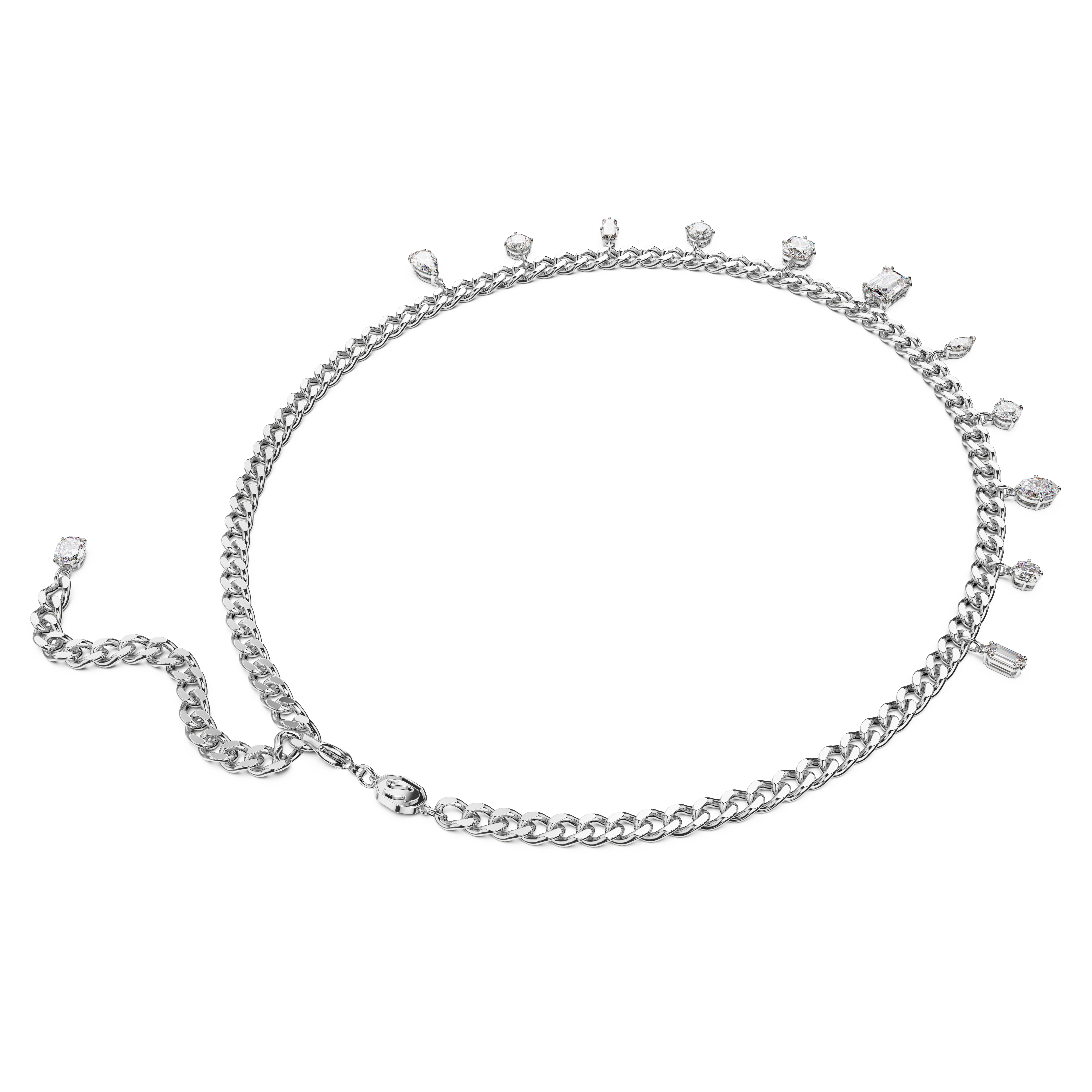 SWAROVSKI DEXTERA NECKLACE, MIXED CUTS, WHITE, RHODIUM PLATED 5671183