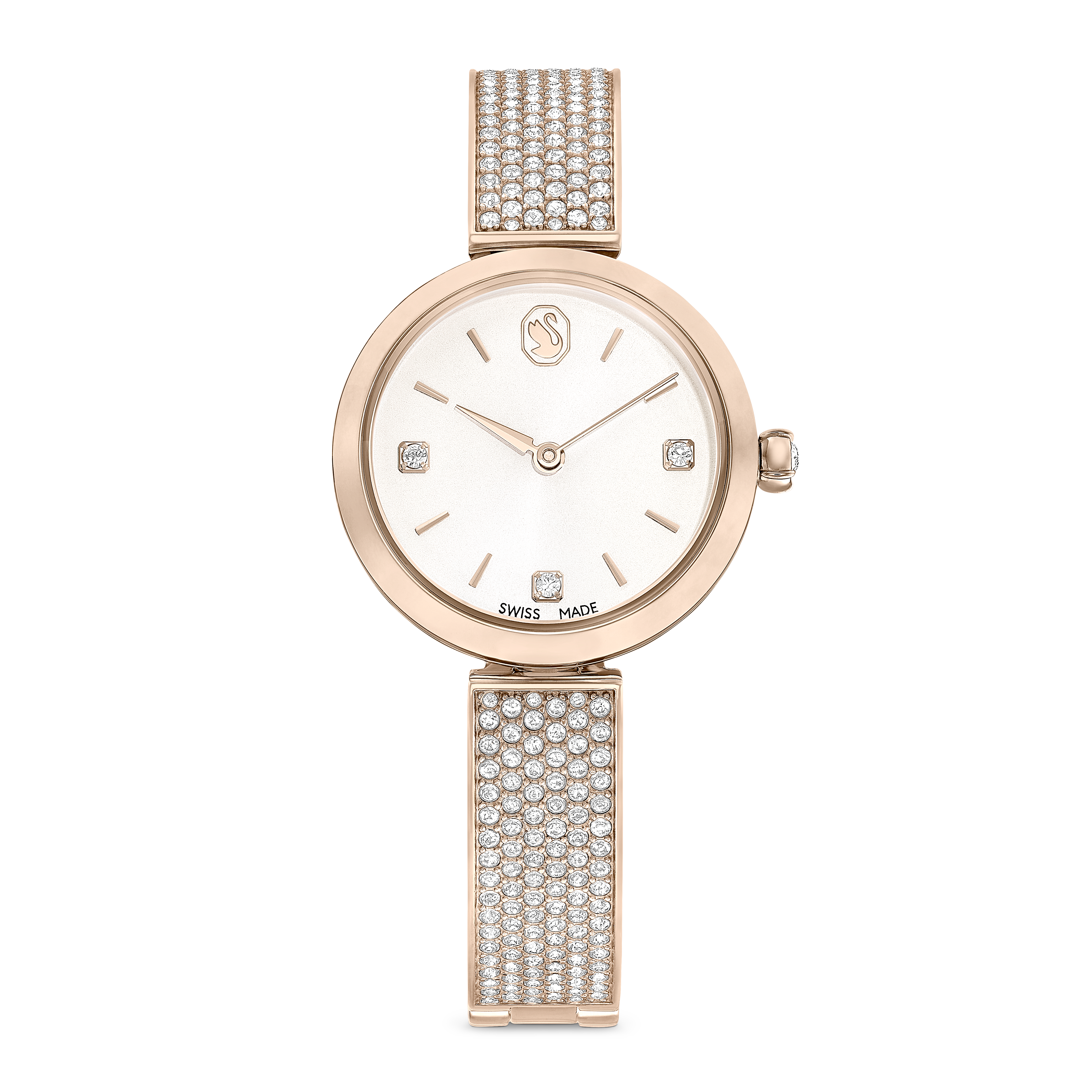Swarovski Illumina watch, Swiss Made, Metal bracelet, Gold tone, Champagne gold-tone finish 5671196