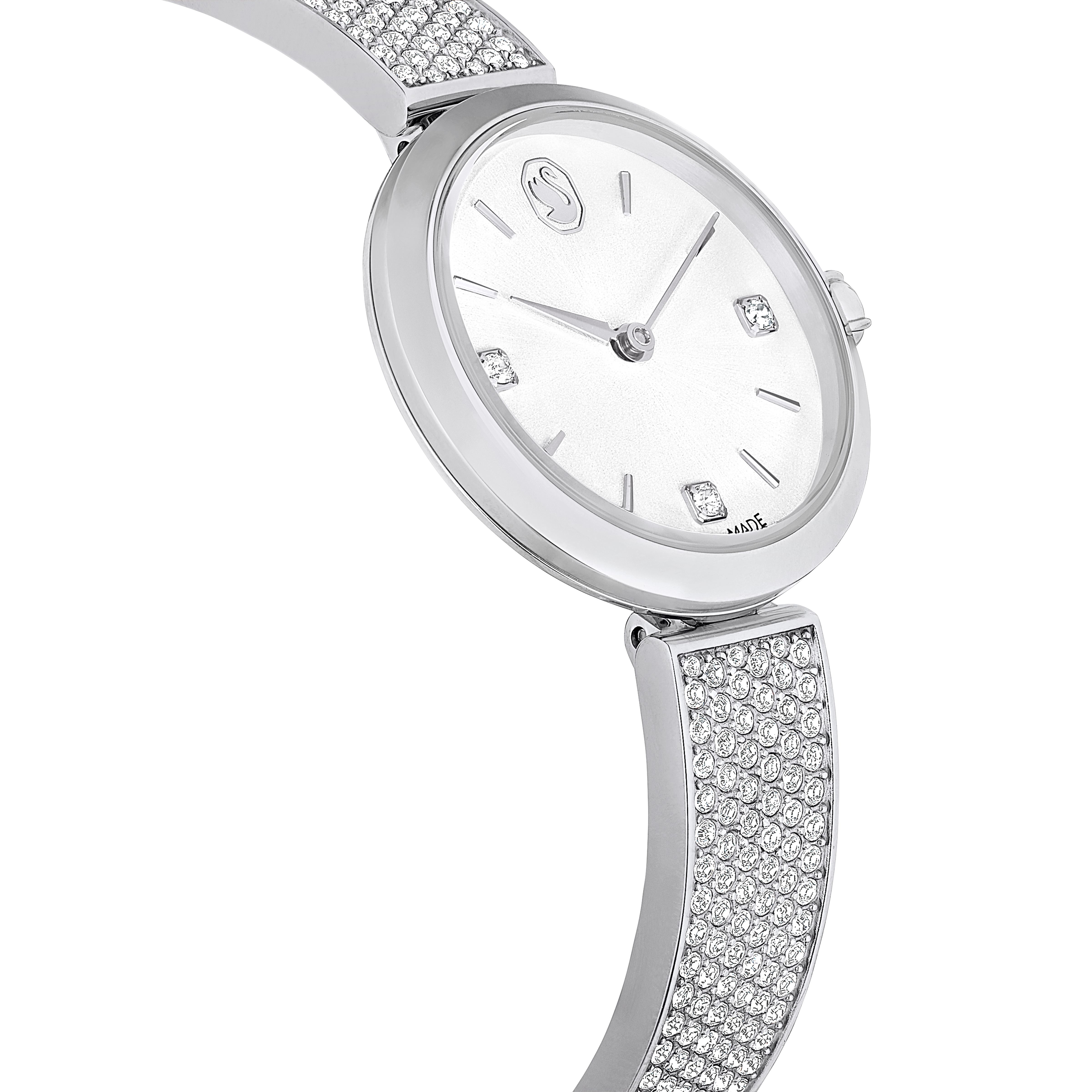 Swarovski Illumina watch, Swiss Made, Metal bracelet, Silver tone, Stainless steel 5671205