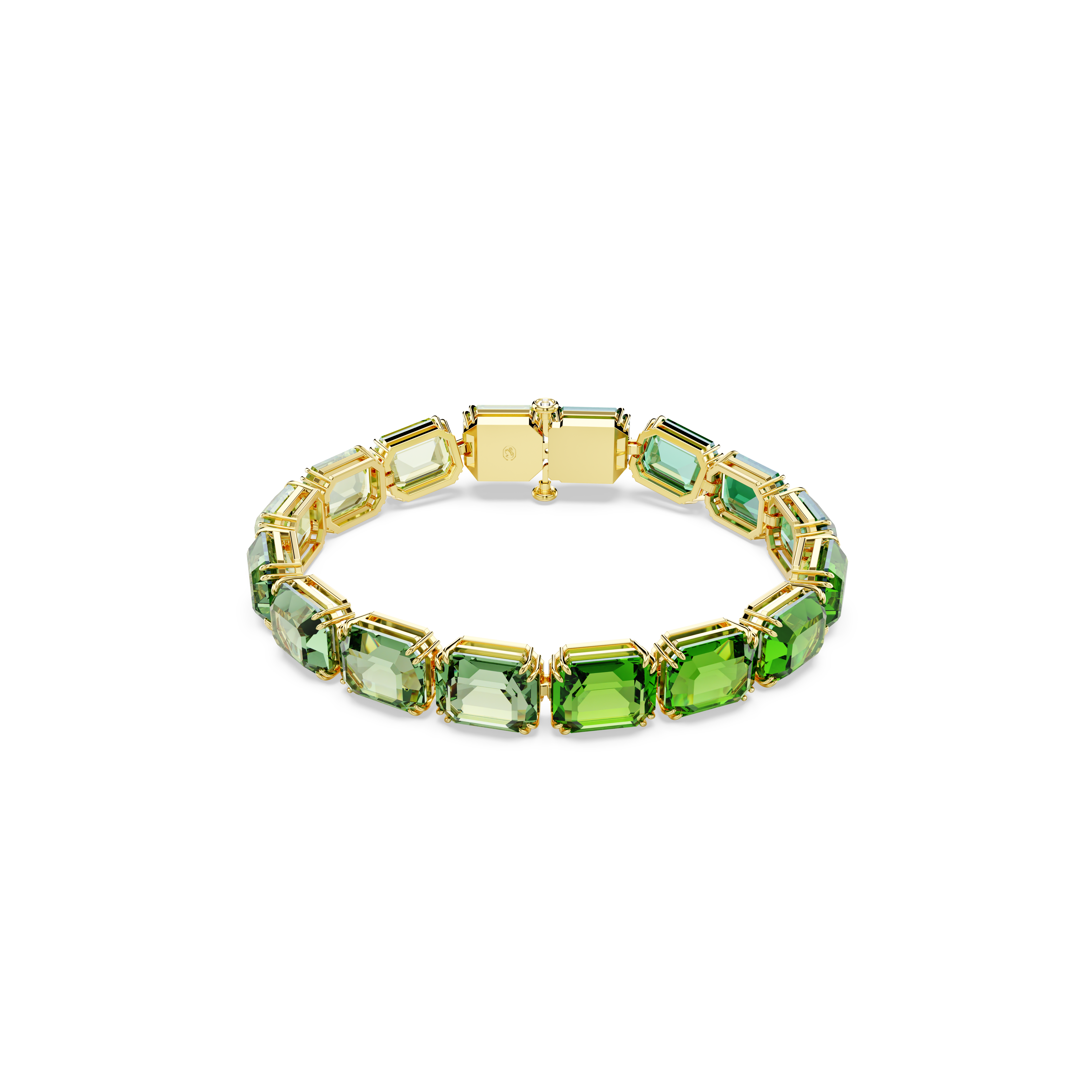 Swarovski Millenia bracelet, Octagon cut, Color gradient, Green, Gold-tone plated 5671258