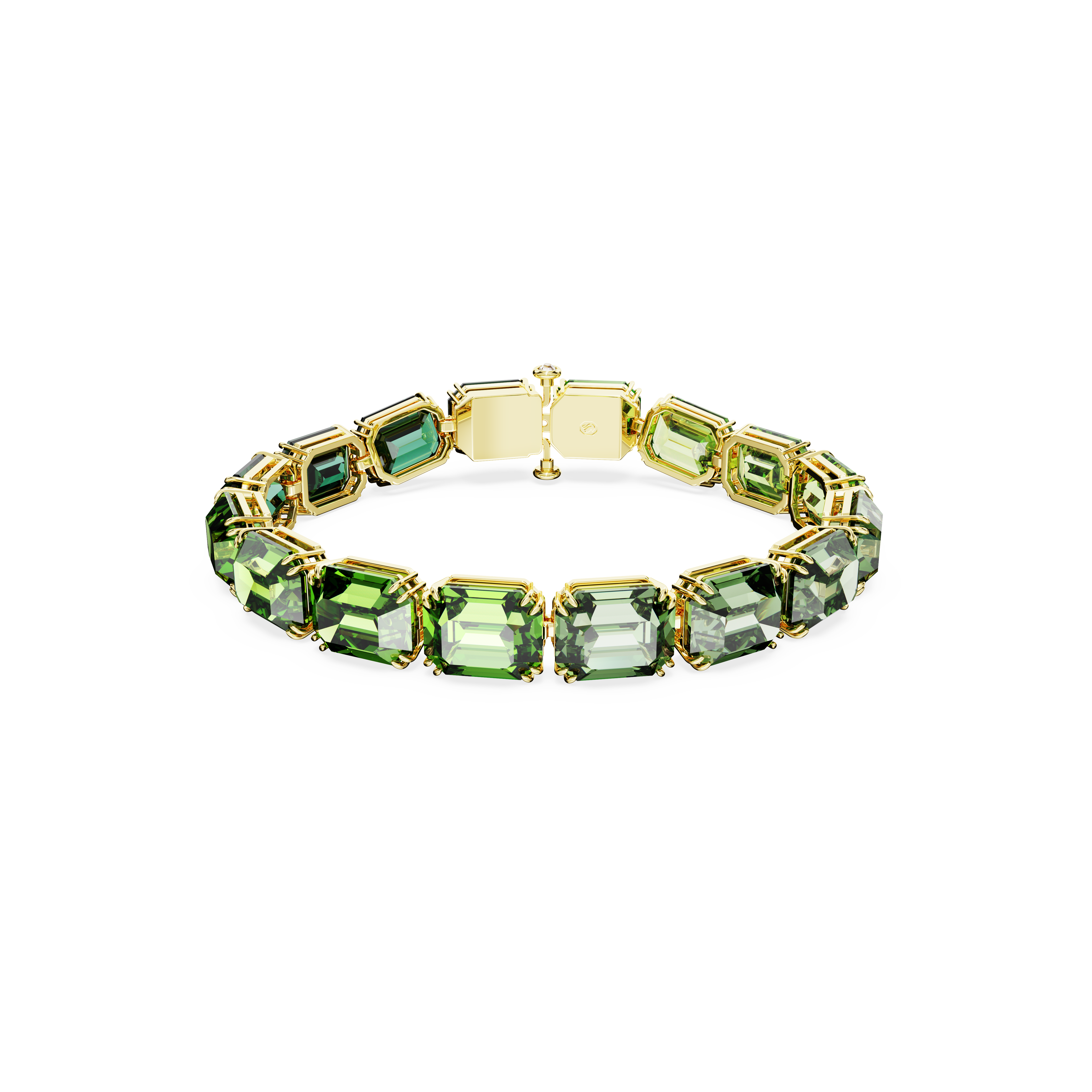 SWAROVSKI MILLENIA BRACELET, OCTAGON CUT, COLOR GRADIENT, GREEN, GOLD-TONE PLATED 5671258