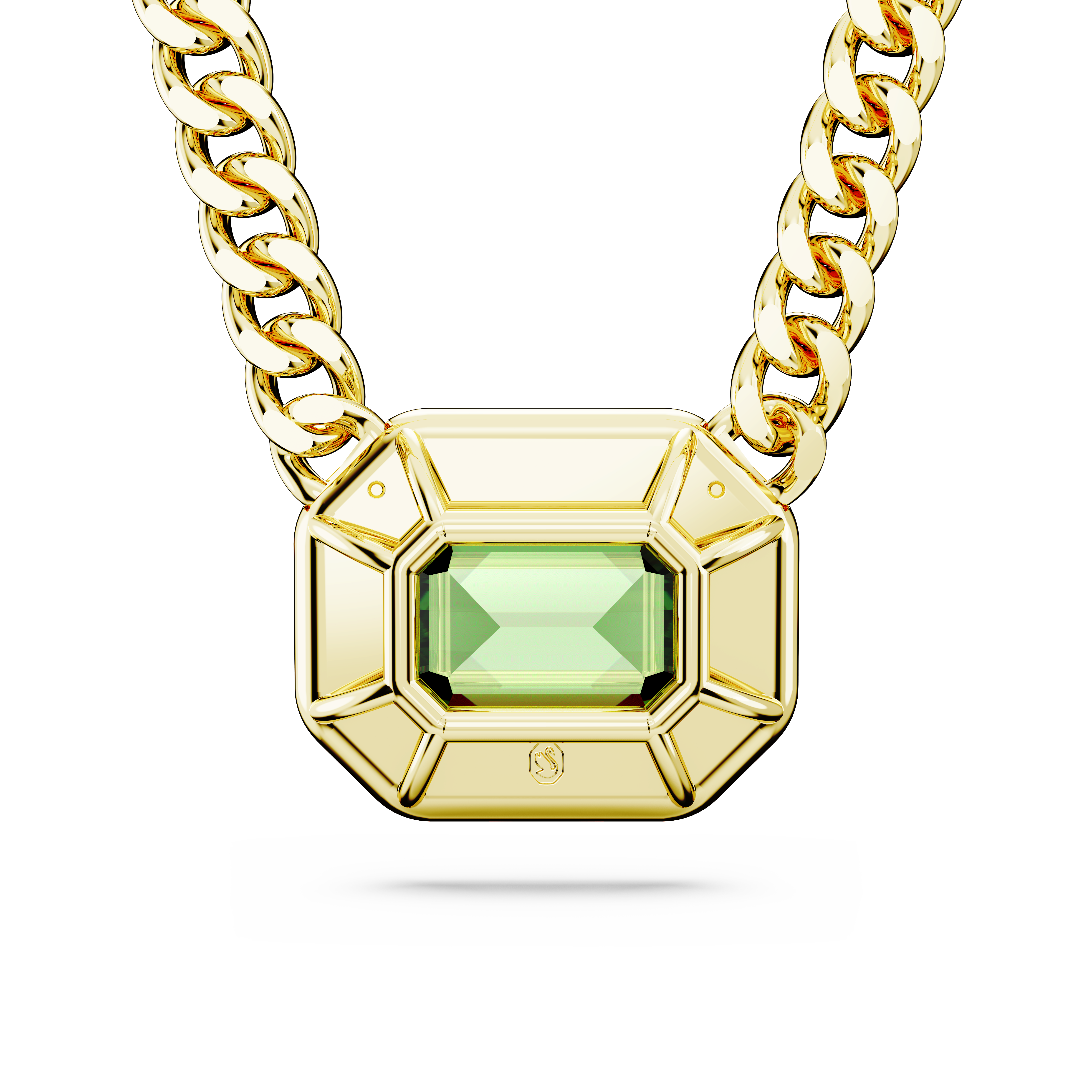 SWAROVSKI MILLENIA PENDANT, OCTAGON CUT, GREEN, GOLD-TONE PLATED 5619491