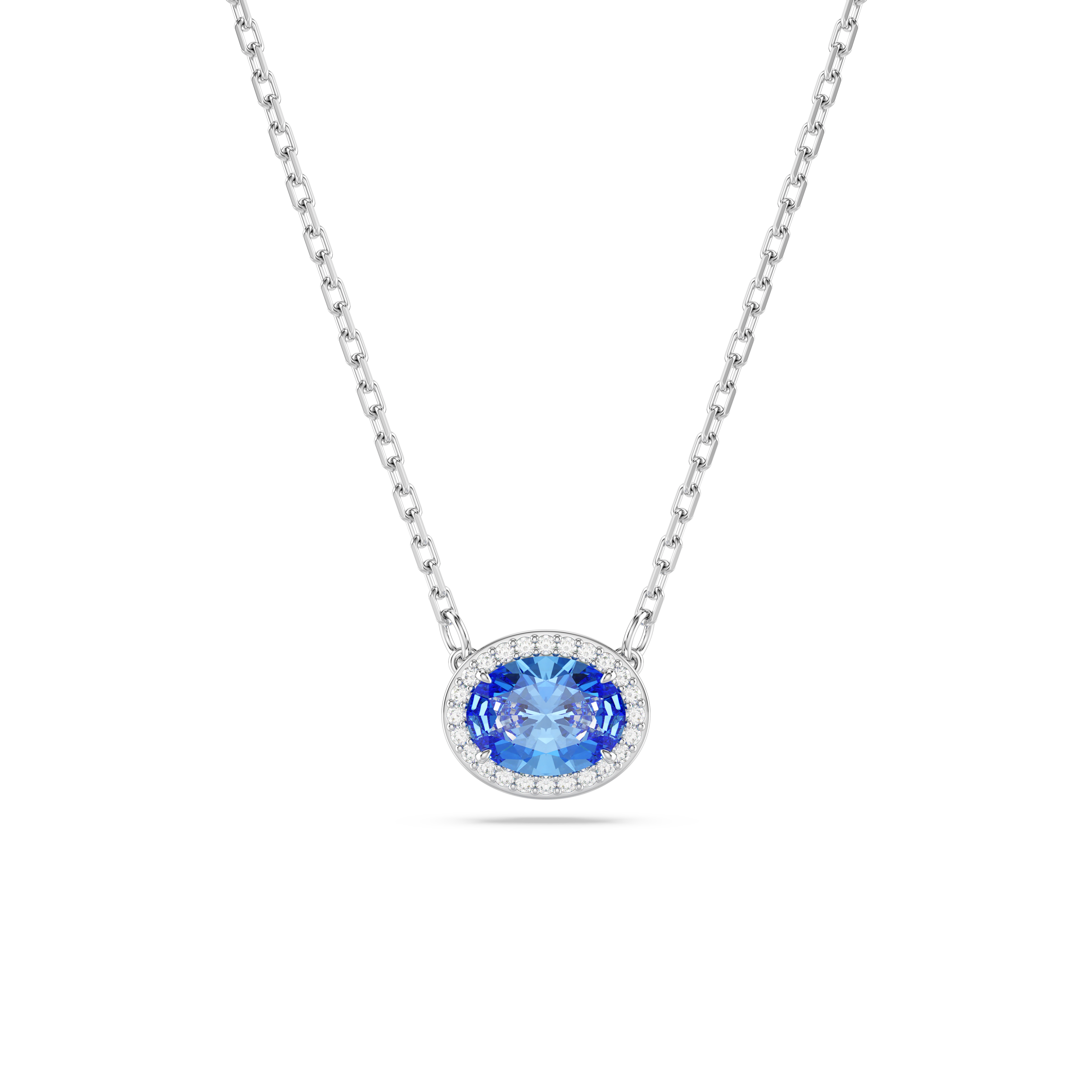 SWAROVSKI CONSTELLA NECKLACE, OVAL CUT, BLUE, RHODIUM PLATED 5671809