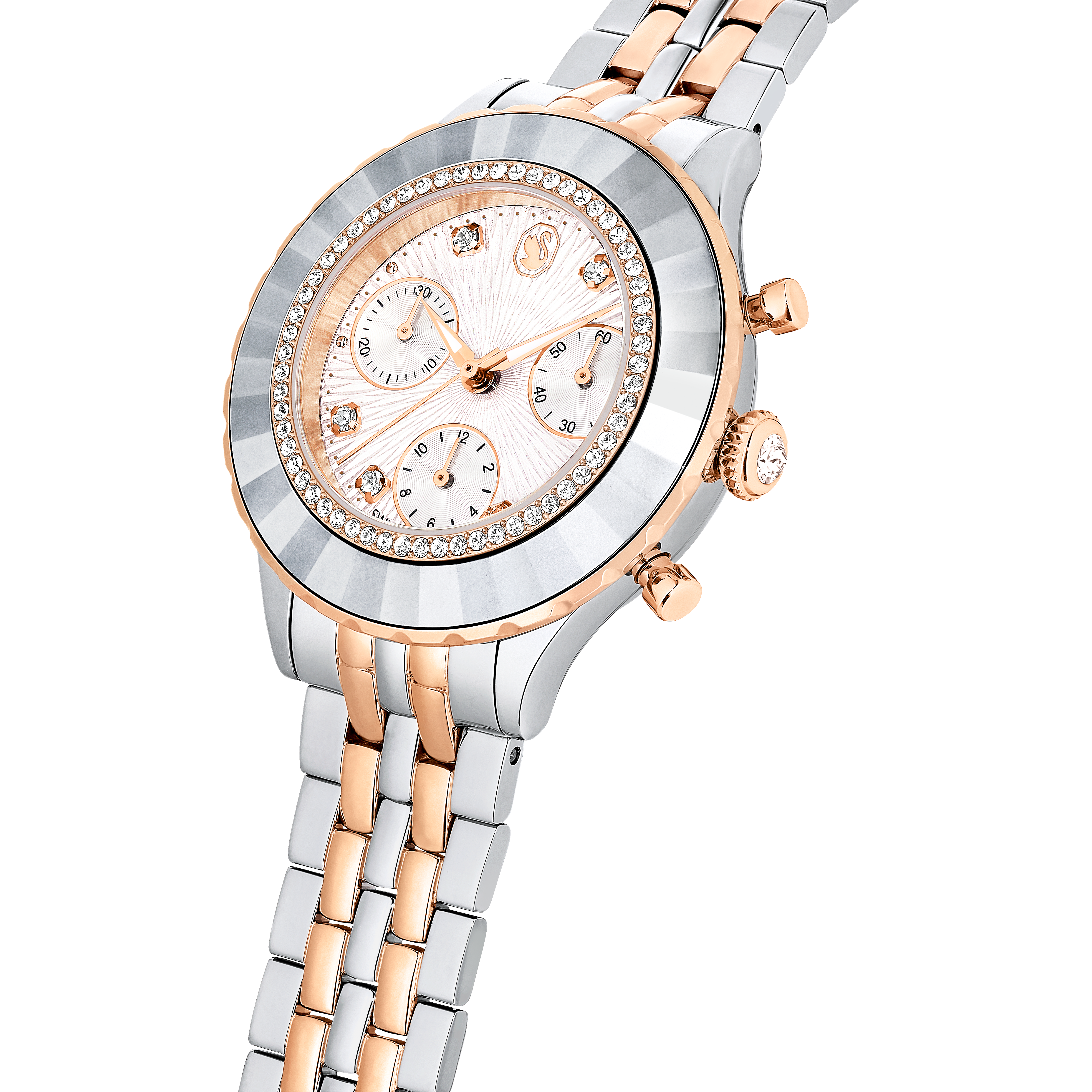 Swarovski Octea chrono watch, Swiss Made, Metal bracelet, Rose gold tone, Mixed metal finish 5672937