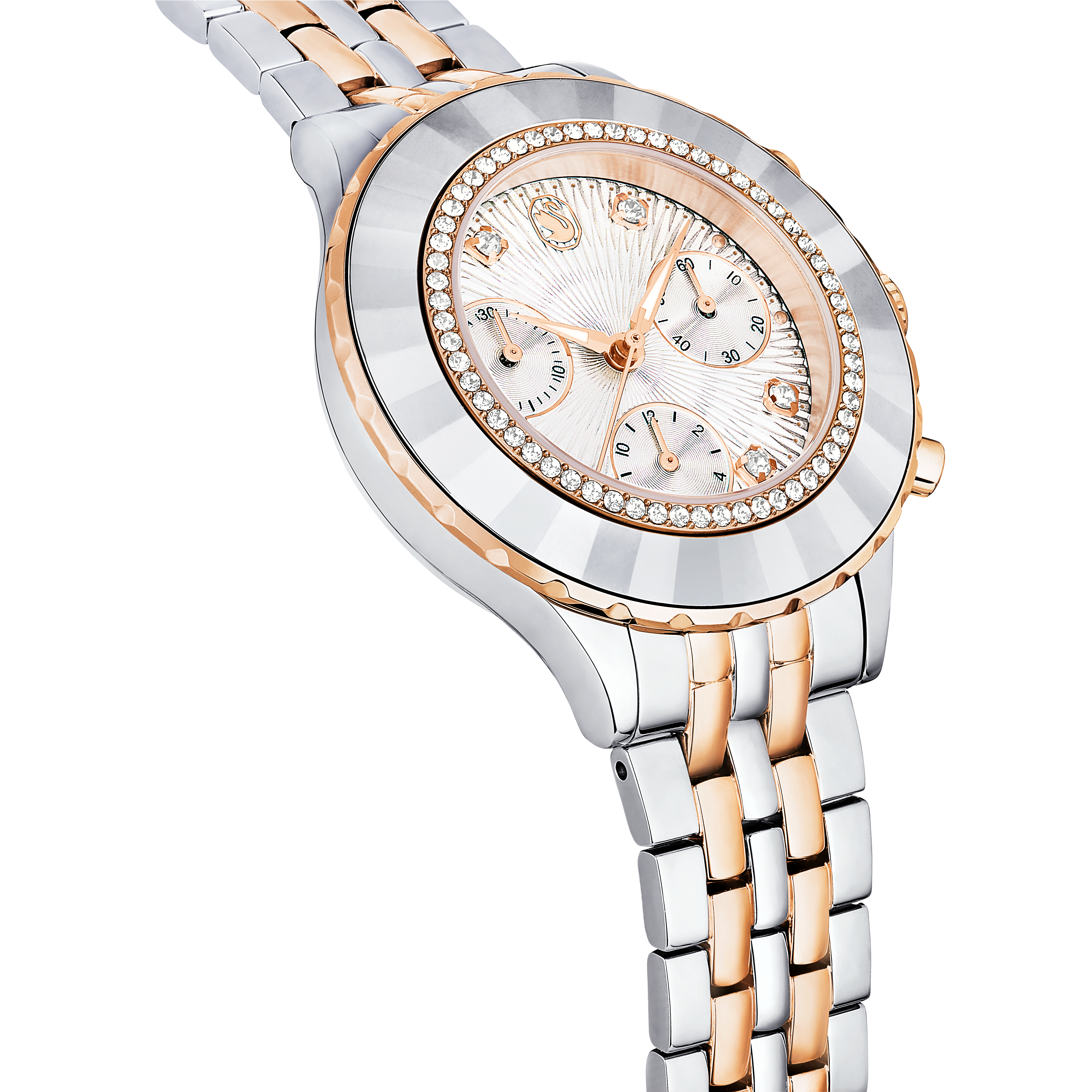 Swarovski Octea chrono watch, Swiss Made, Metal bracelet, Rose gold tone, Mixed metal finish 5672937