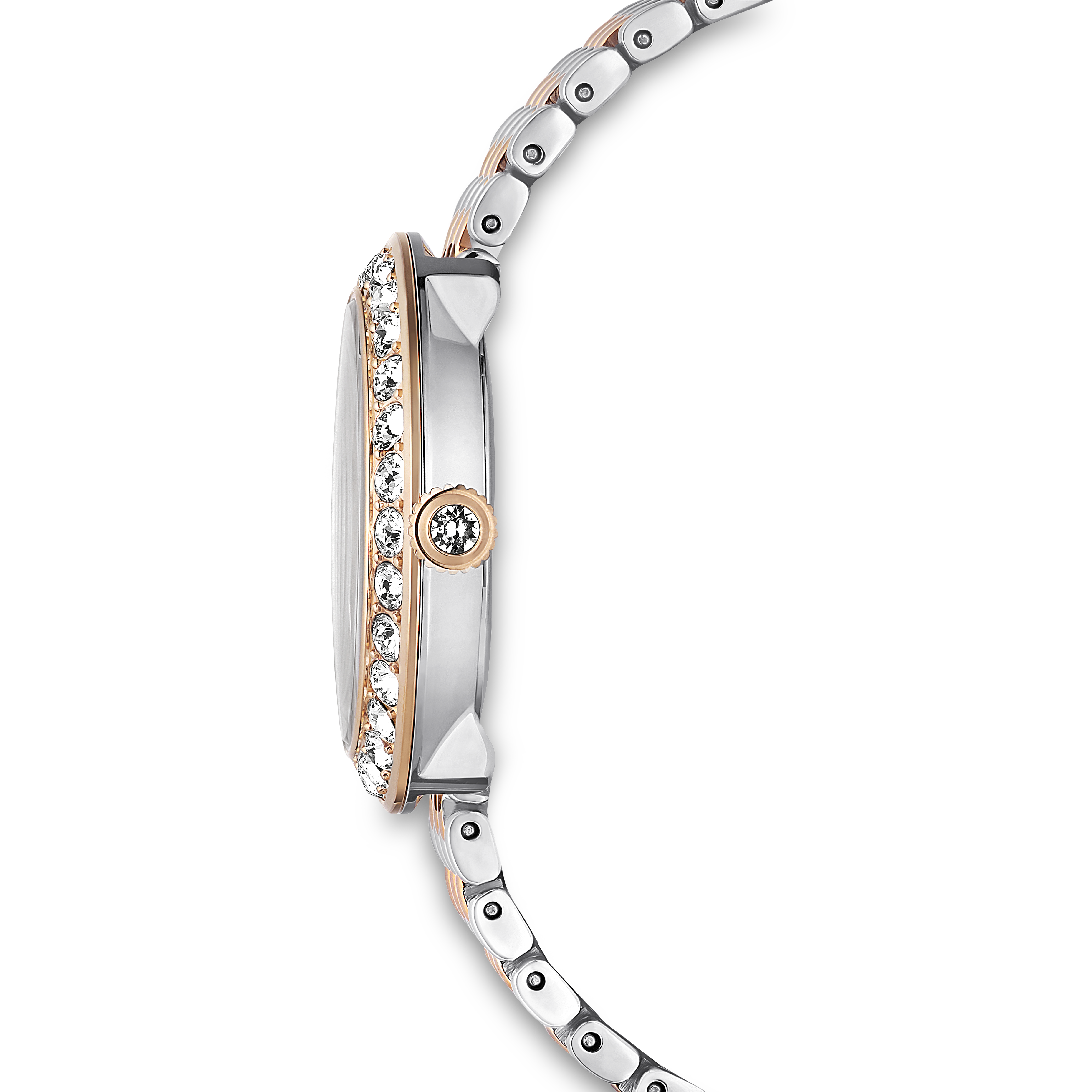 Swarovski Matrix tennis 7-link watch, Swiss Made, Metal bracelet, Rose gold tone, Mixed metal finish 5672971