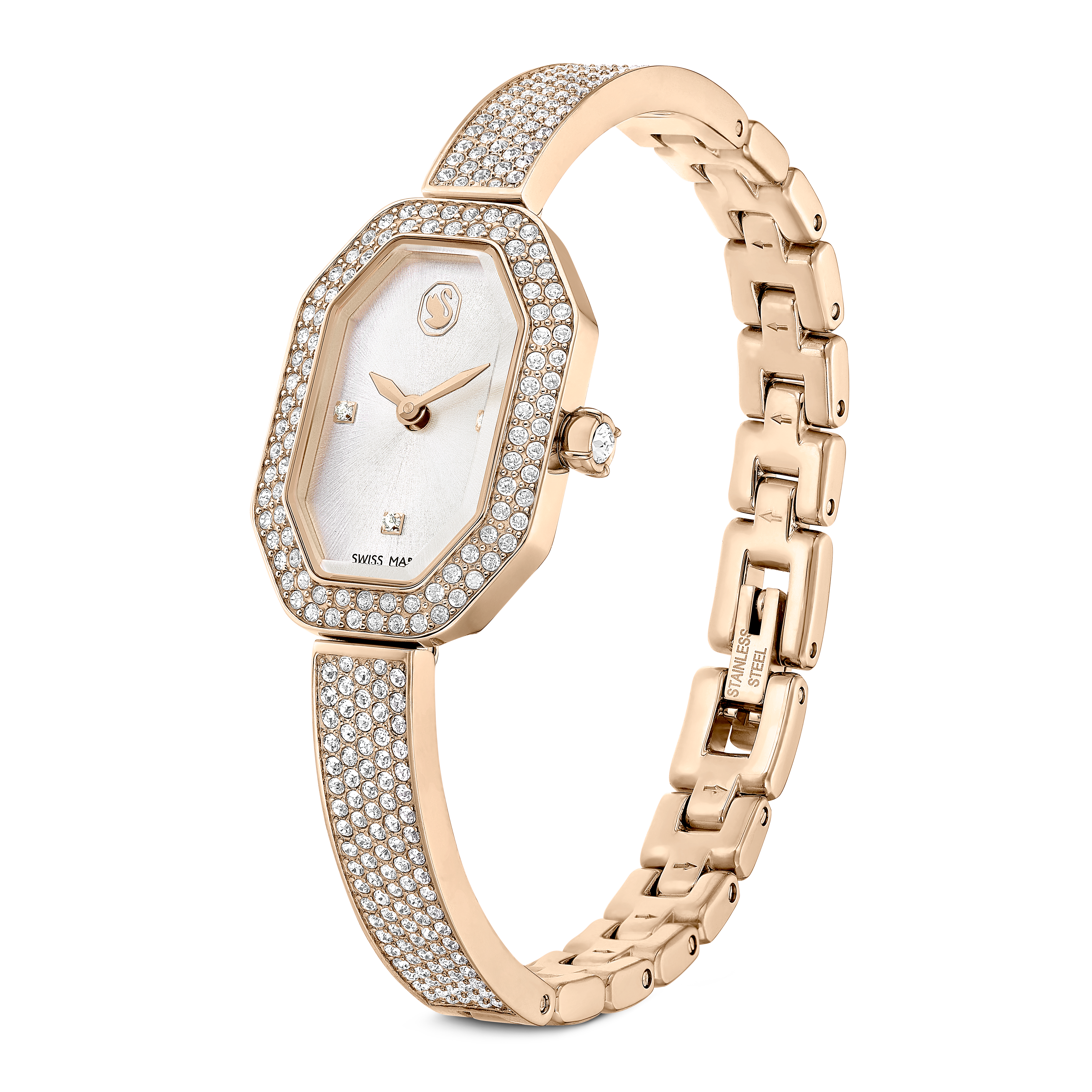 Swarovski Dextera bangle watch, Swiss Made, Metal bracelet, Gold tone, Champagne gold-tone finish 5672987