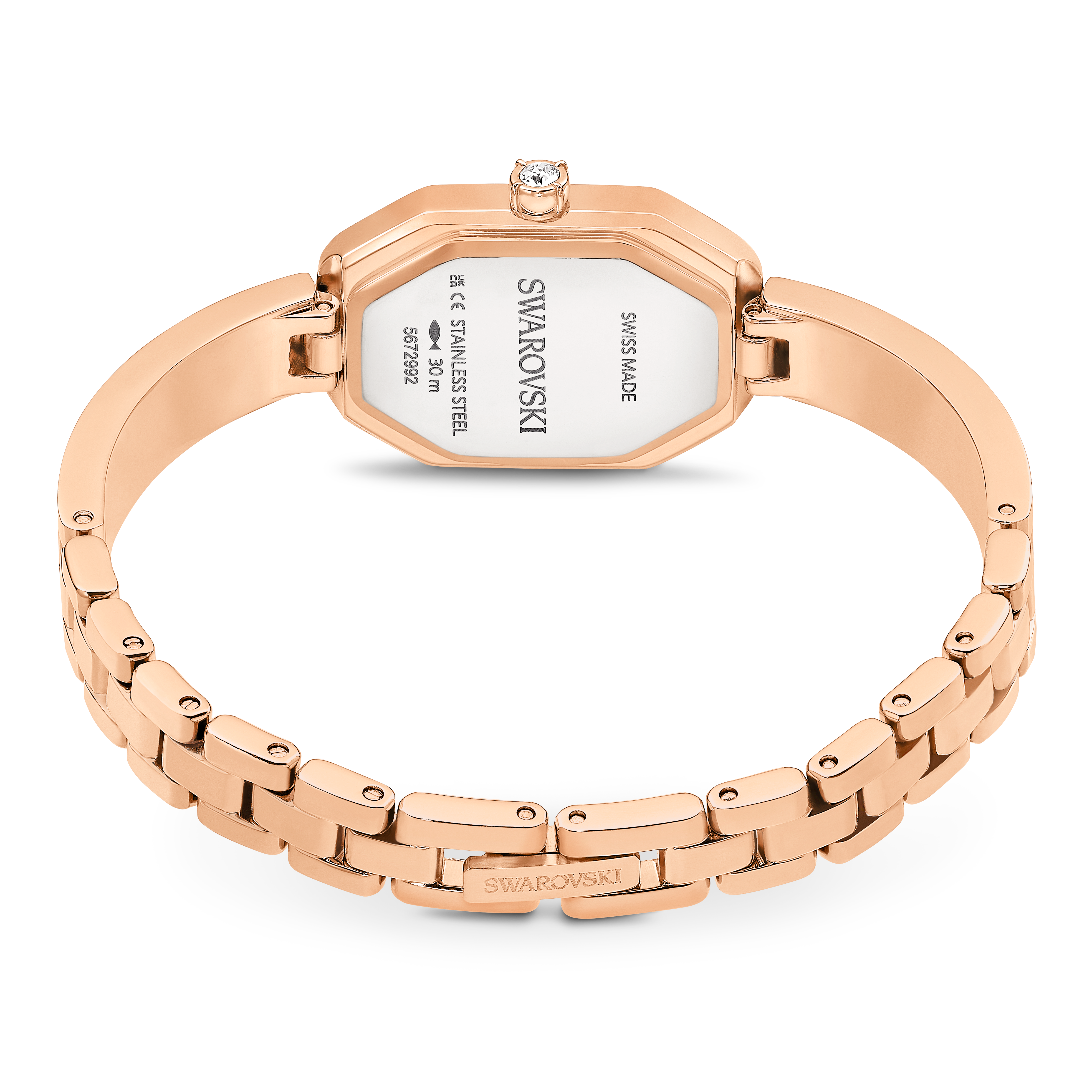 Swarovski Dextera bangle watch, Swiss Made, Metal bracelet, Rose gold tone, Rose gold-tone finish 5672992