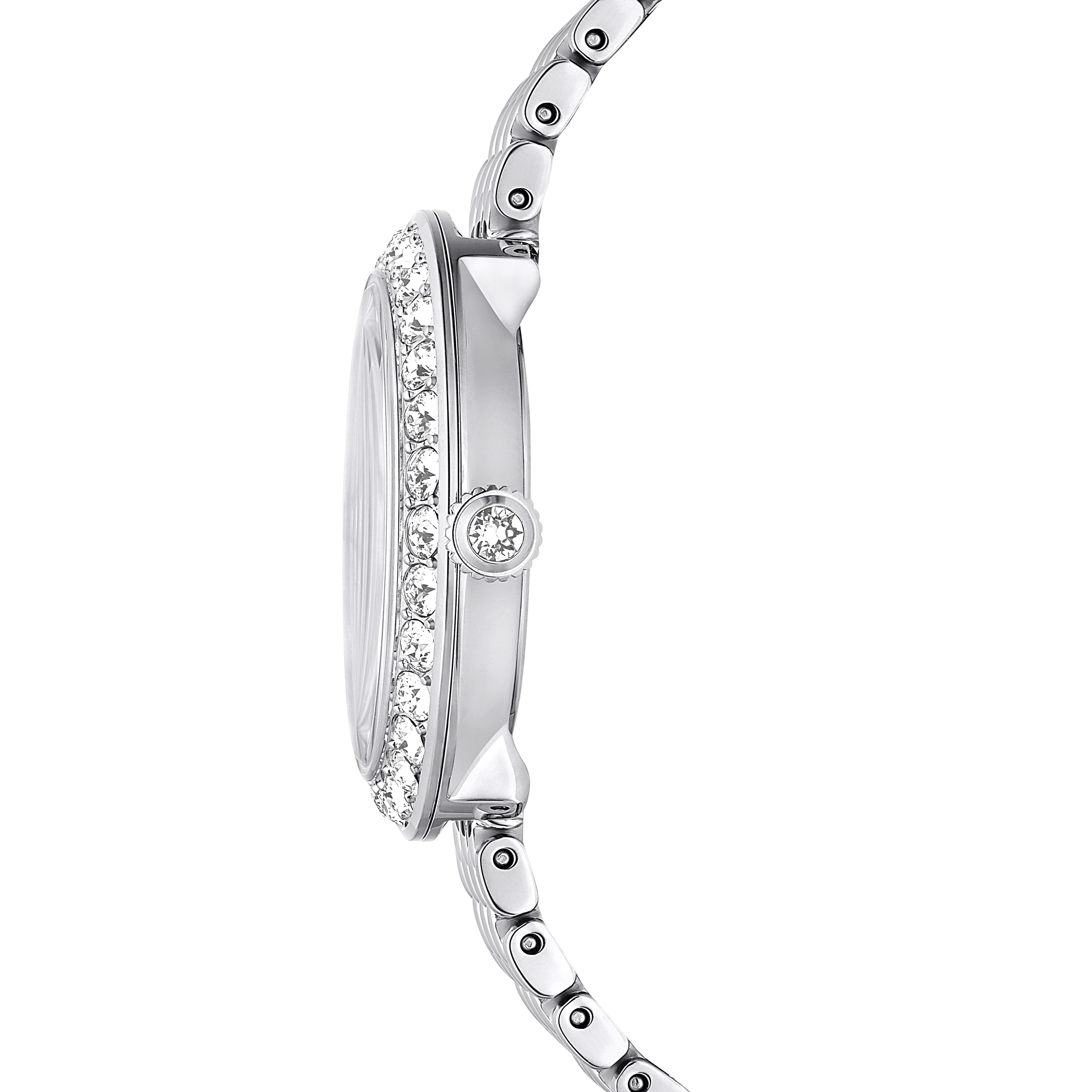 Swarovski Matrix tennis 7-link watch, Swiss Made, Metal bracelet, Silver tone, Stainless steel 5673022