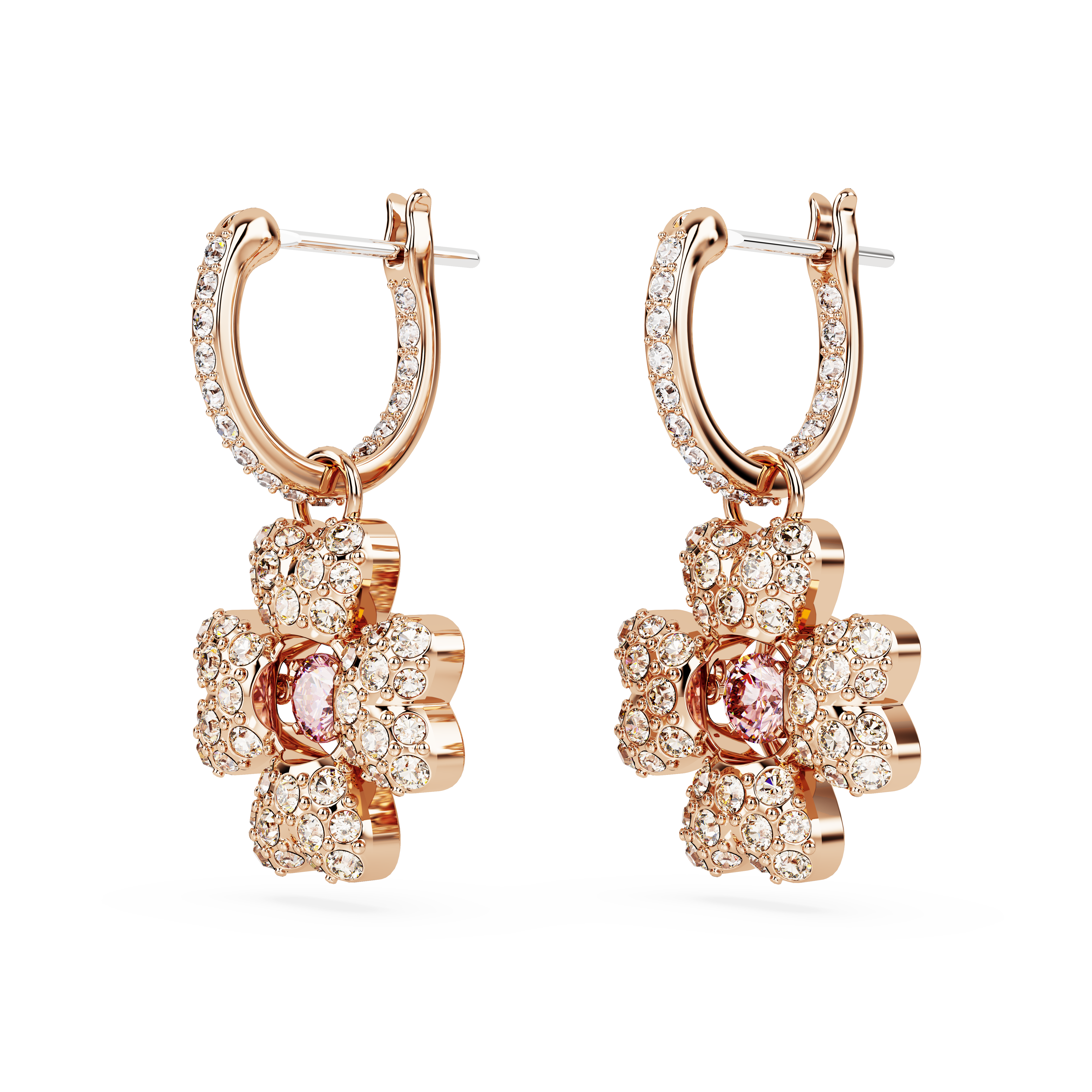 SWAROVSKI IDYLLIA DROP EARRINGS, CLOVER, WHITE, ROSE GOLD-TONE PLATED 5674212