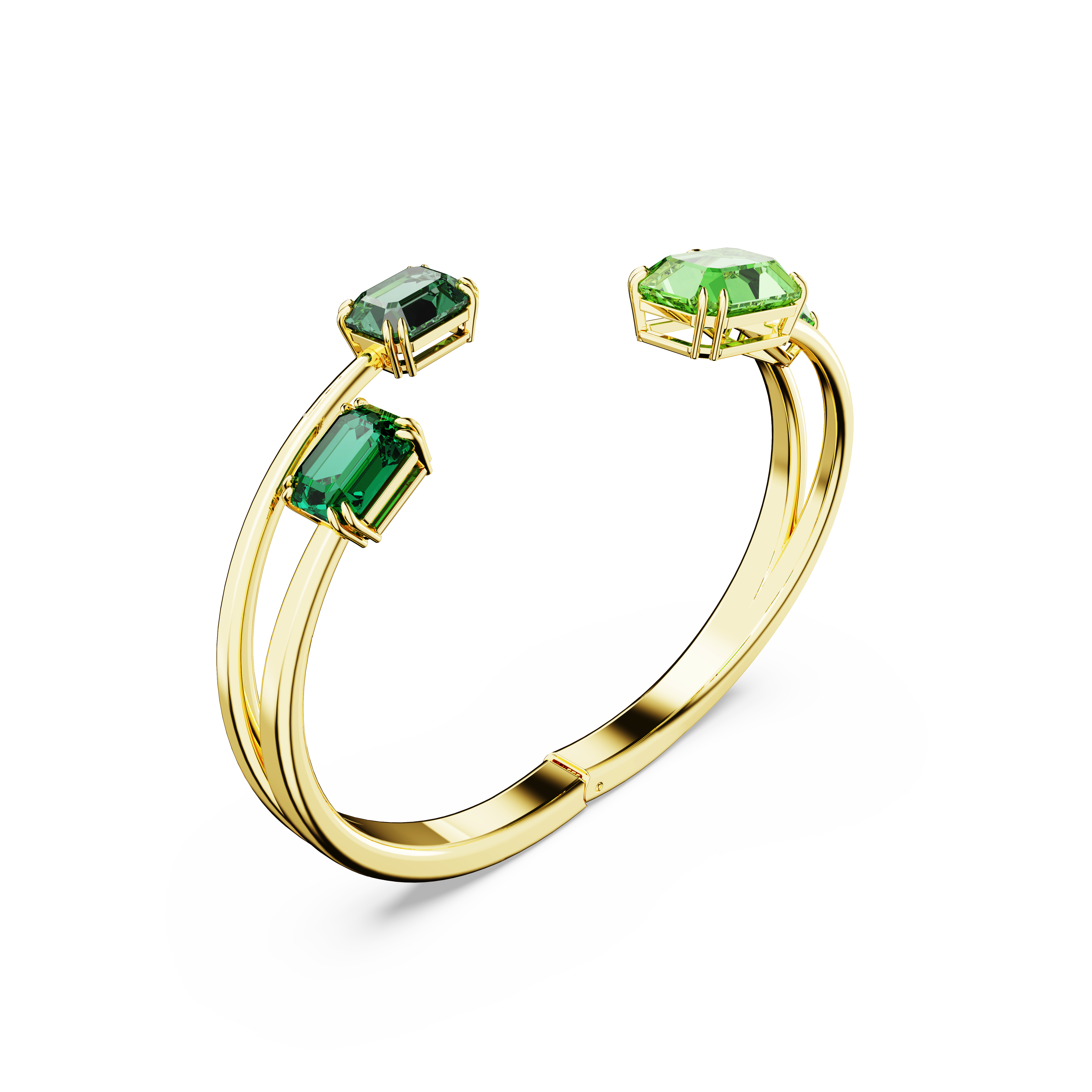 Swarovski Millenia bangle, Octagon cut, Green, Gold-tone plated 5674995